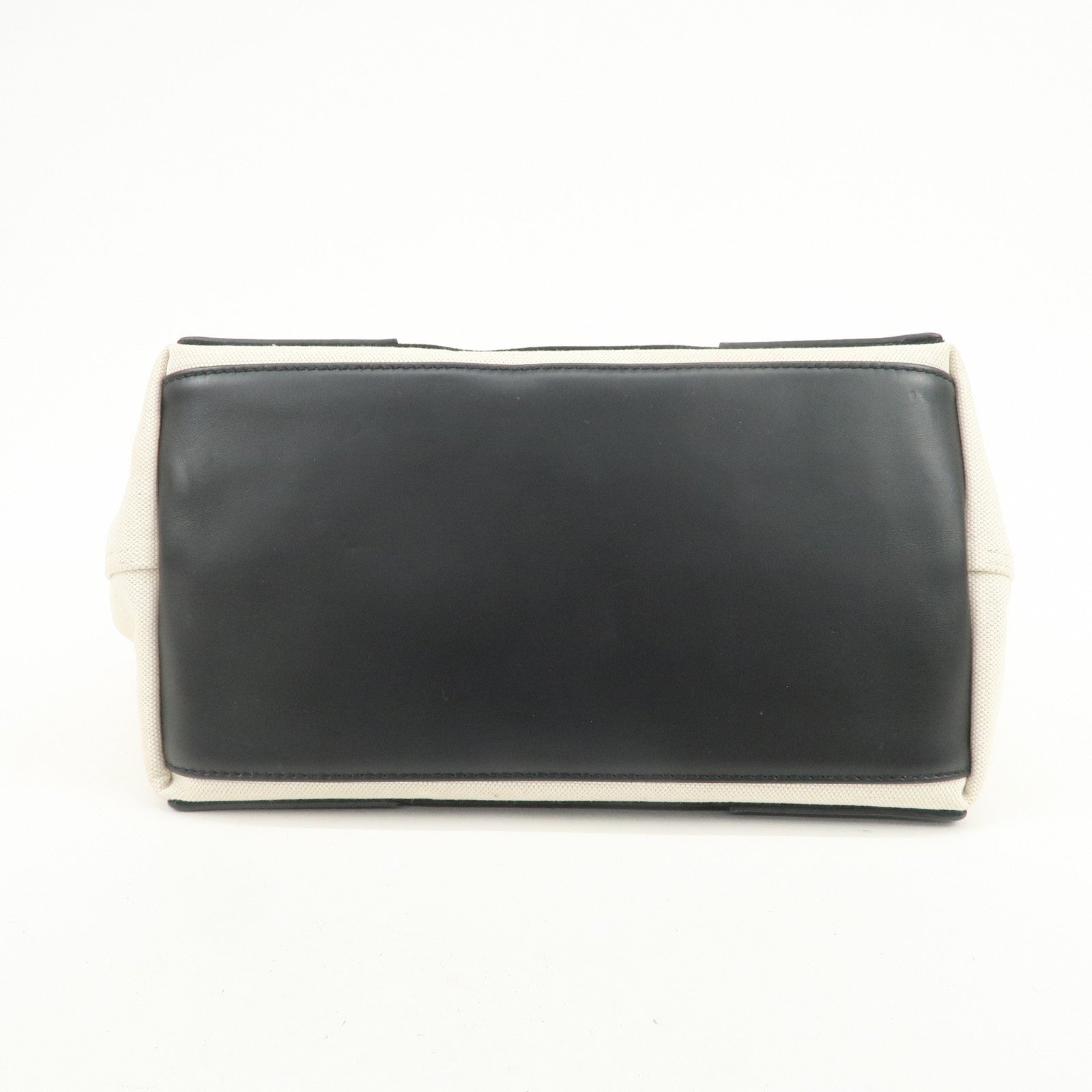 BALENCIAGA Navy Cabas S Cotton Calf Skin Tote Bag Hand Bag 339933