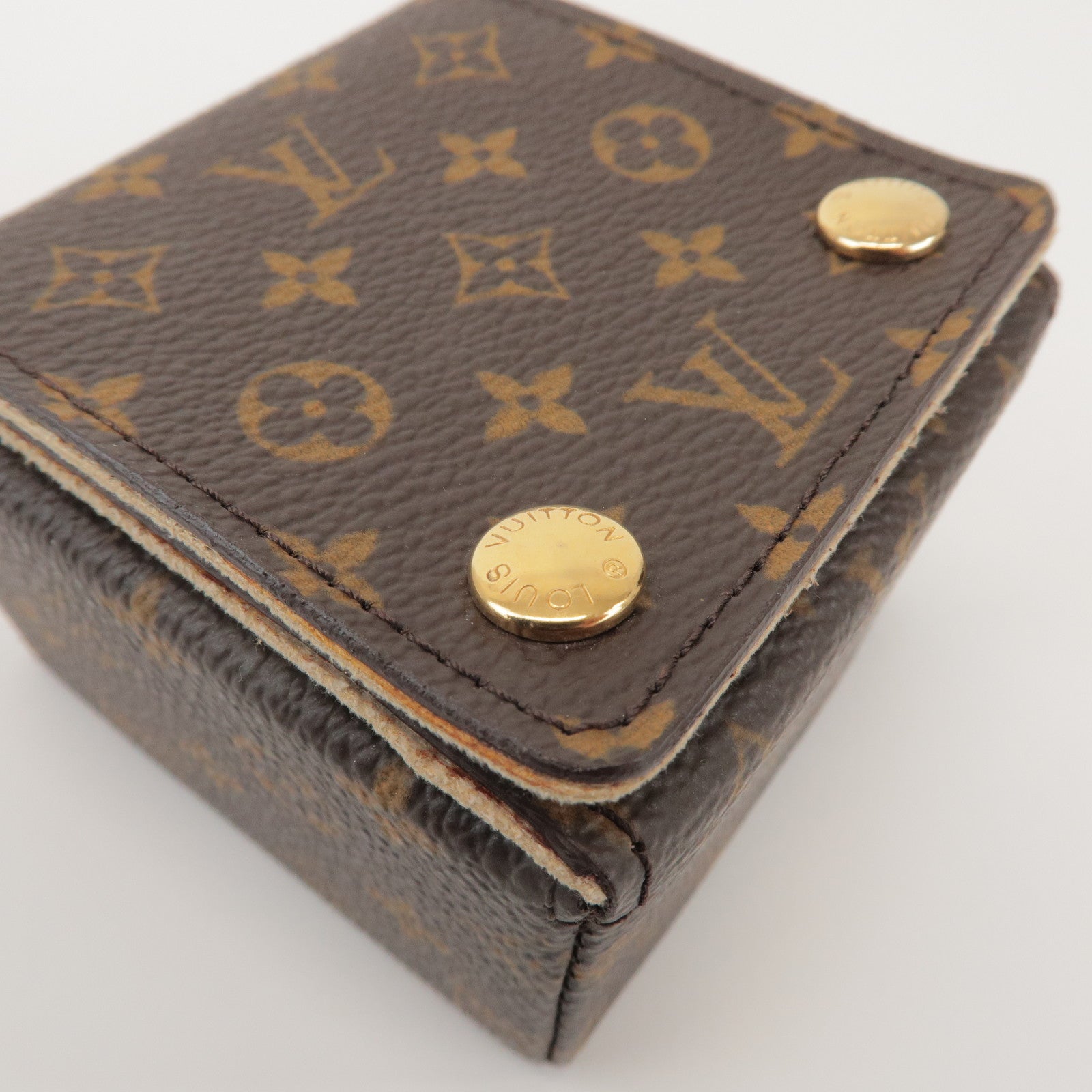 Louis Vuitton Monogram Set of 2 Ring Case Jewelry Case Brown