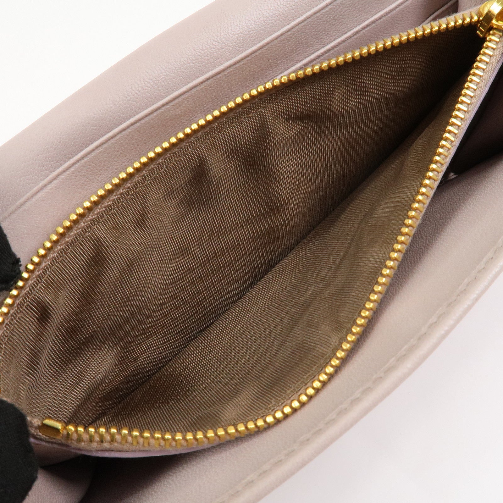 PRADA Nappa Gaufre Leather Bi-fold Long Wallet Light Beige 1M1132