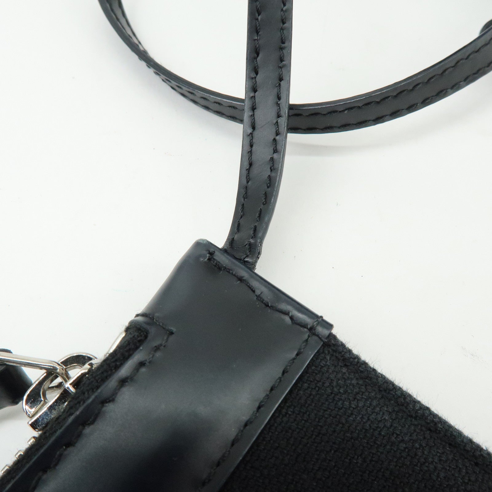 BALENCIAGA Navy Cabas Small Canvas Leather Tote Bag Black 339933