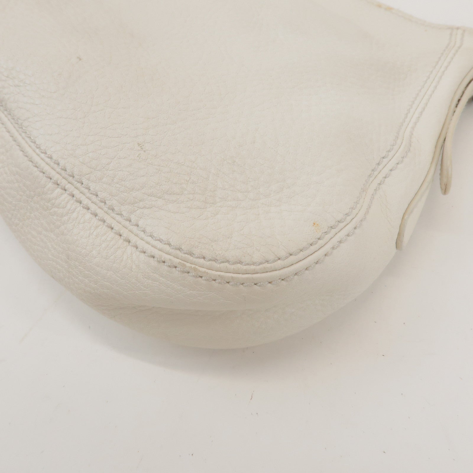 BOTTEGA VENETA Cervo Leather Shoulder Bag Hand Bag White 133507