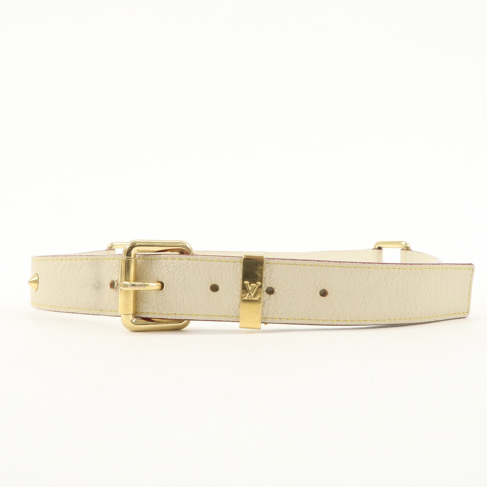 Louis Vuitton Ceinture Suhari Large Leather Belt Blanc M6870U