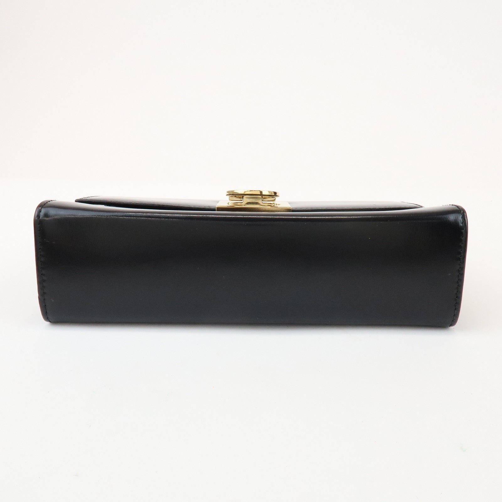 Ferragamo Gancini Leather Chain Shoulder Bag Black