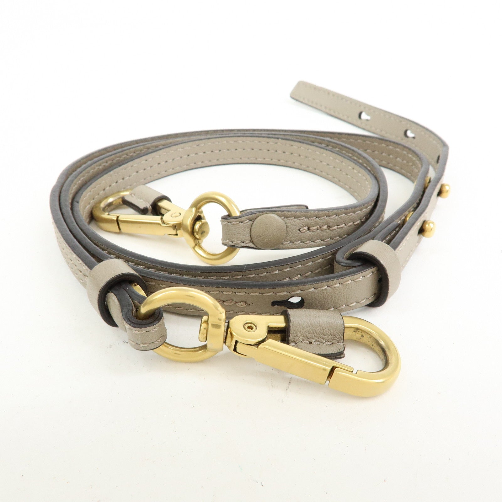 Chloe Nile Leather 2Way Bag Shoulder Bag Hand Bag Greige