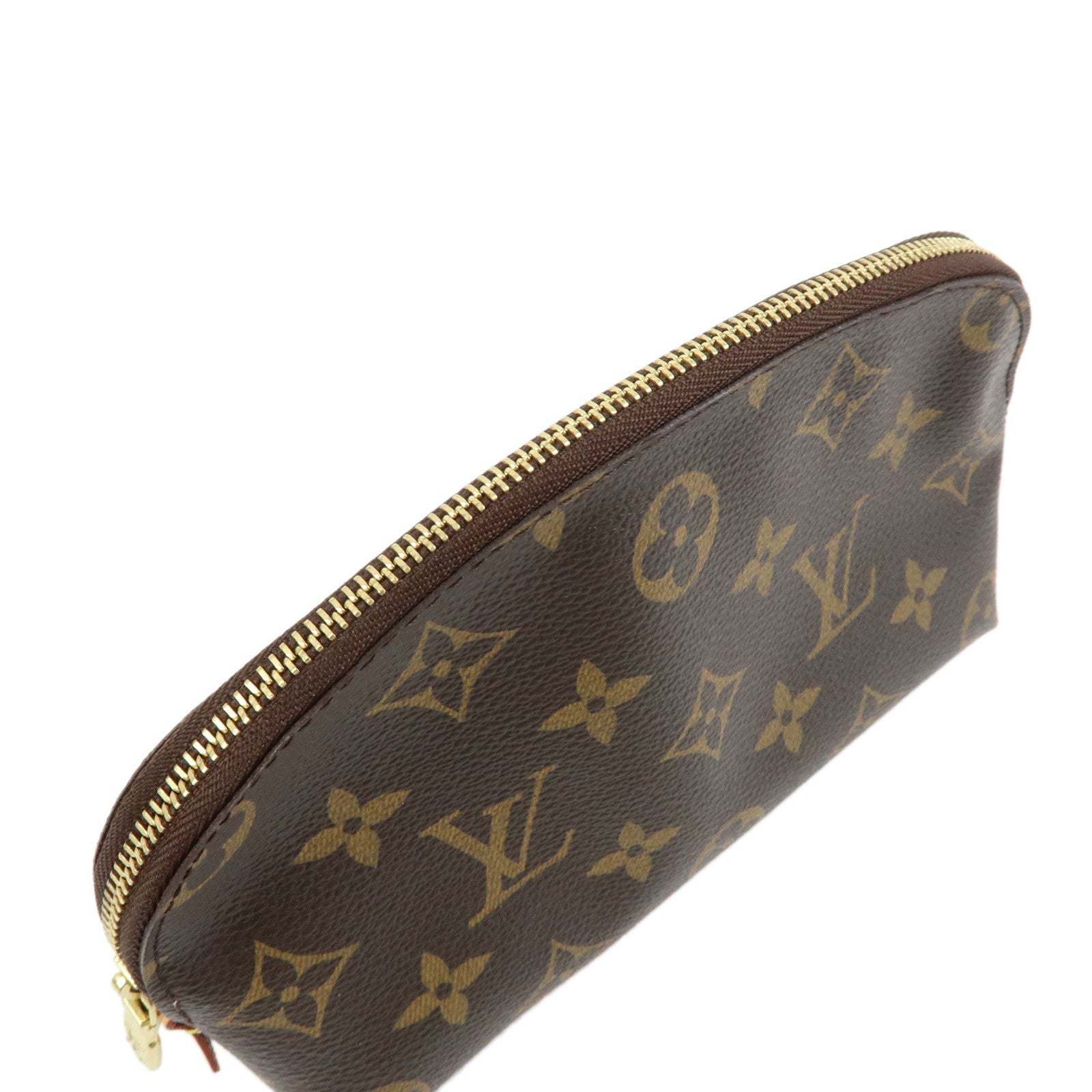 Louis Vuitton Monogram Pochette Cosmetic PM Pouch Brown M47515