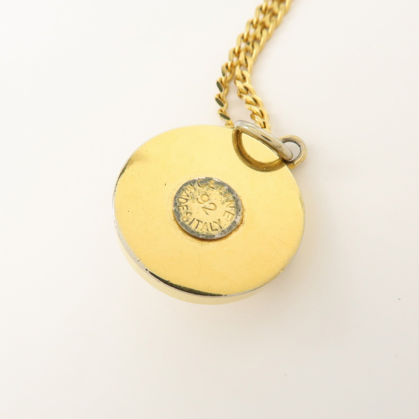 CELINE Gold Plated Imitation Pearl Necklace Gold