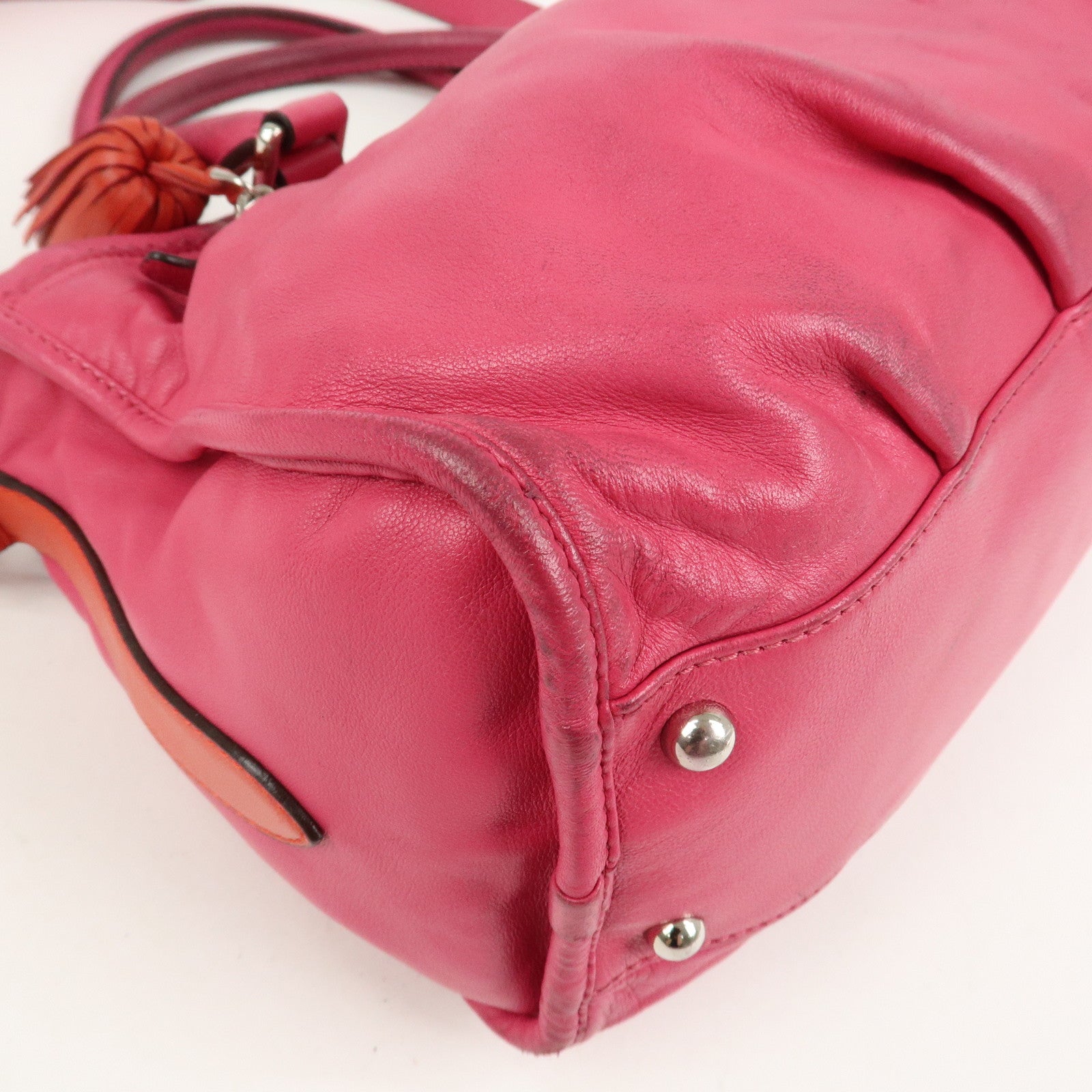 LOEWE Seville Anagram Nappa Leather 2Way Shoulder Hand Bag Pink