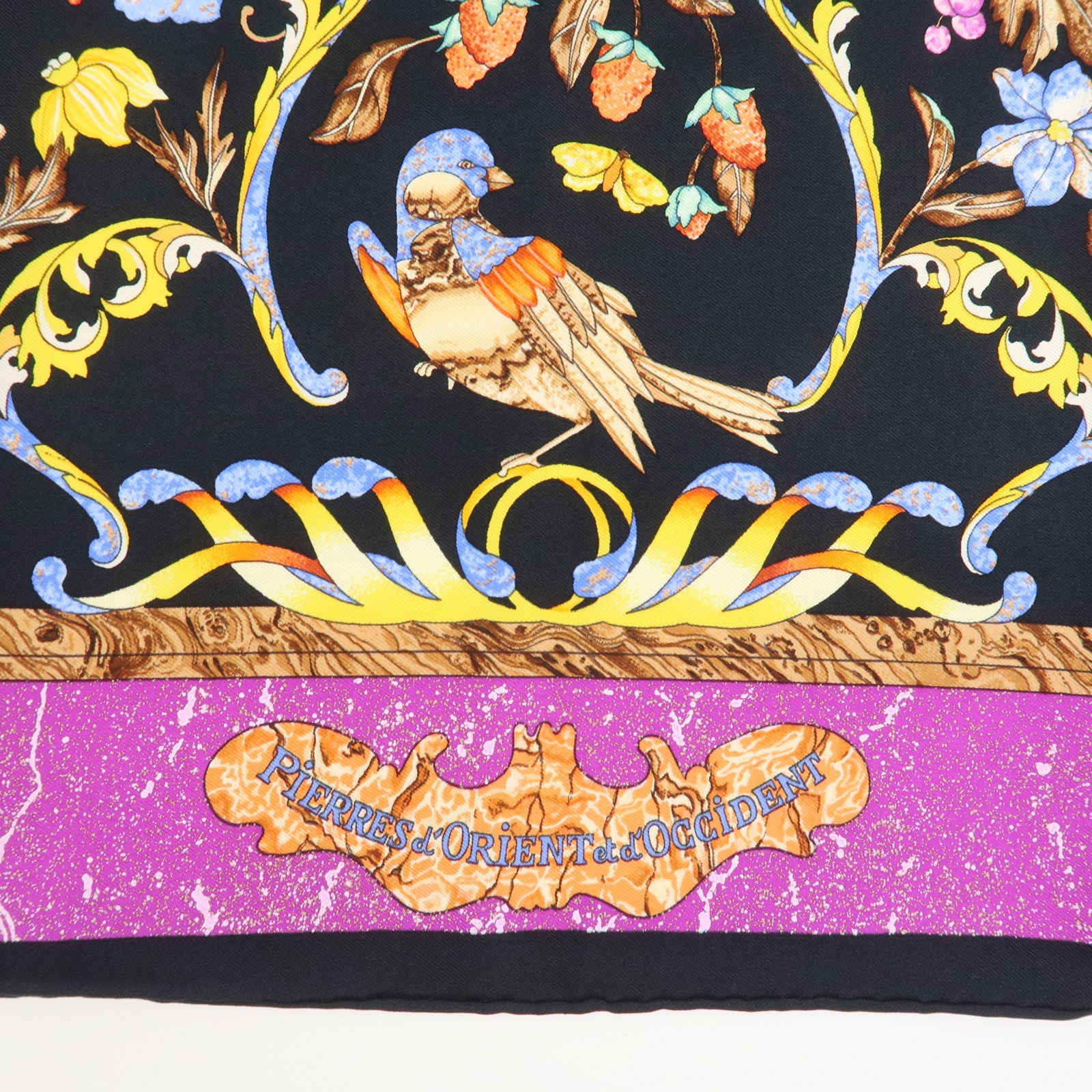 HERMES Carre 90 Silk 100% Scarf PIERRES D' ORIENT ET D' OCCIDENT
