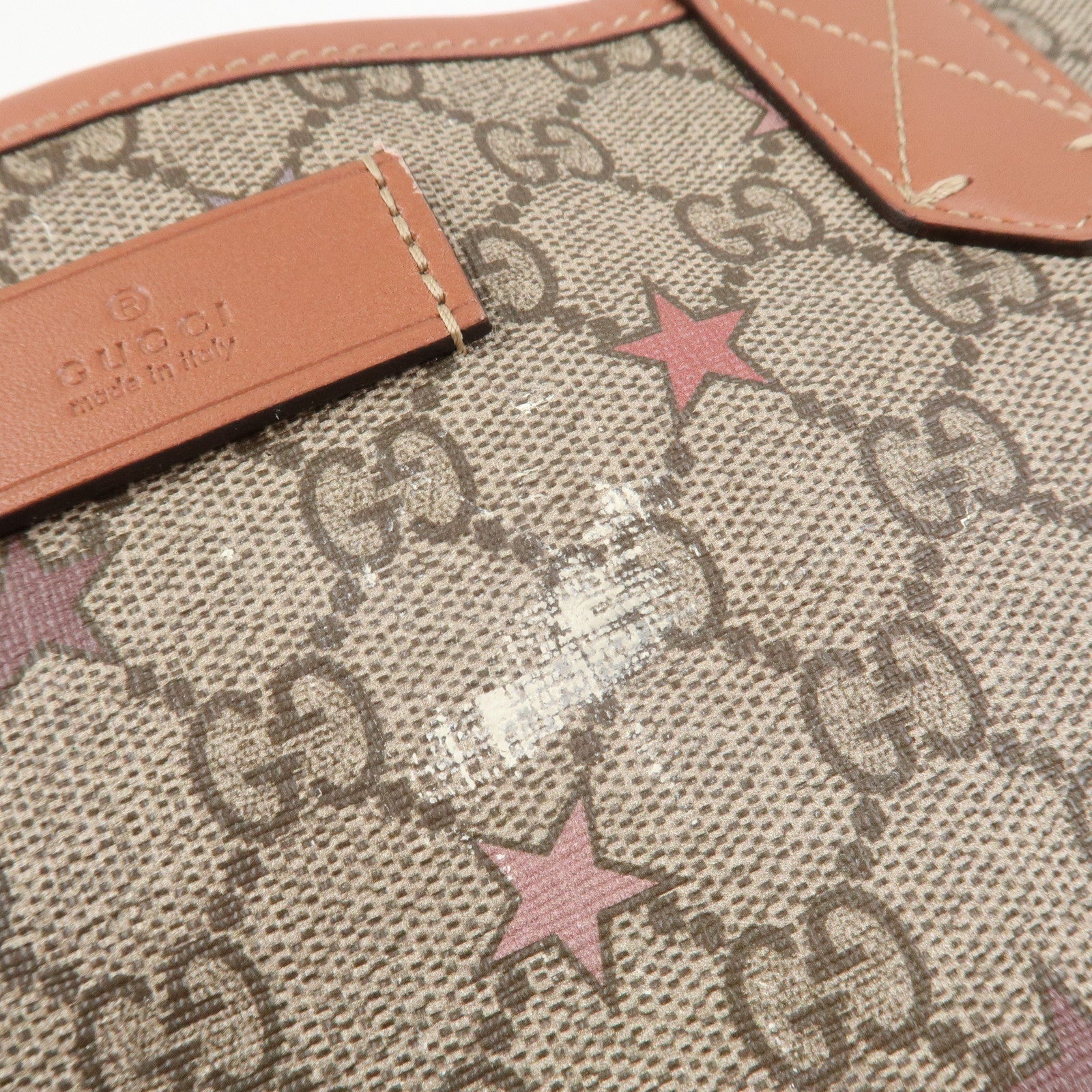 GUCCI GG Supreme PVC Leather Tote Bag Shoulder Bag Beige 309499