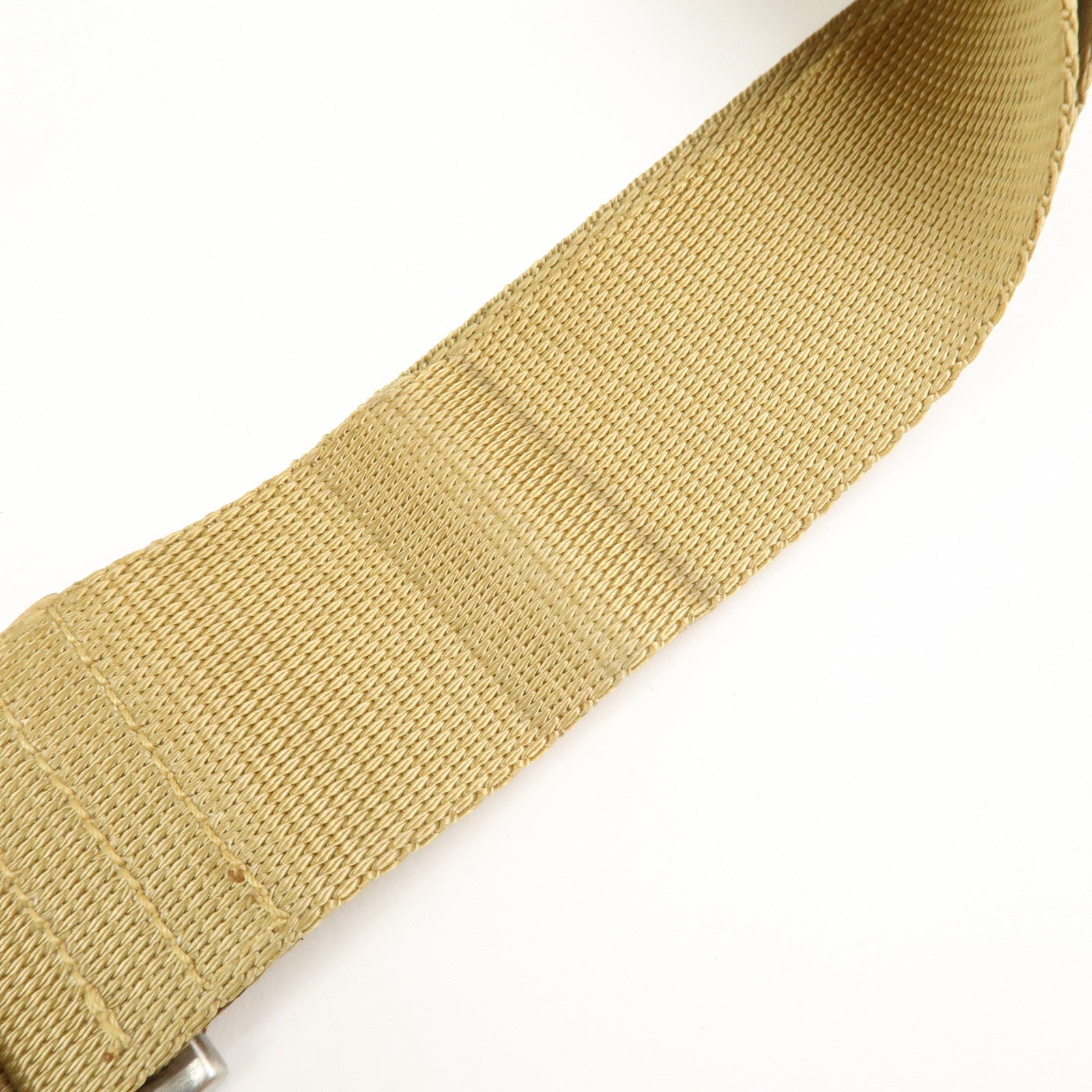 PRADA Triangle Logo Nylon Leather Shoulder Bag Crossbody Bag Beige