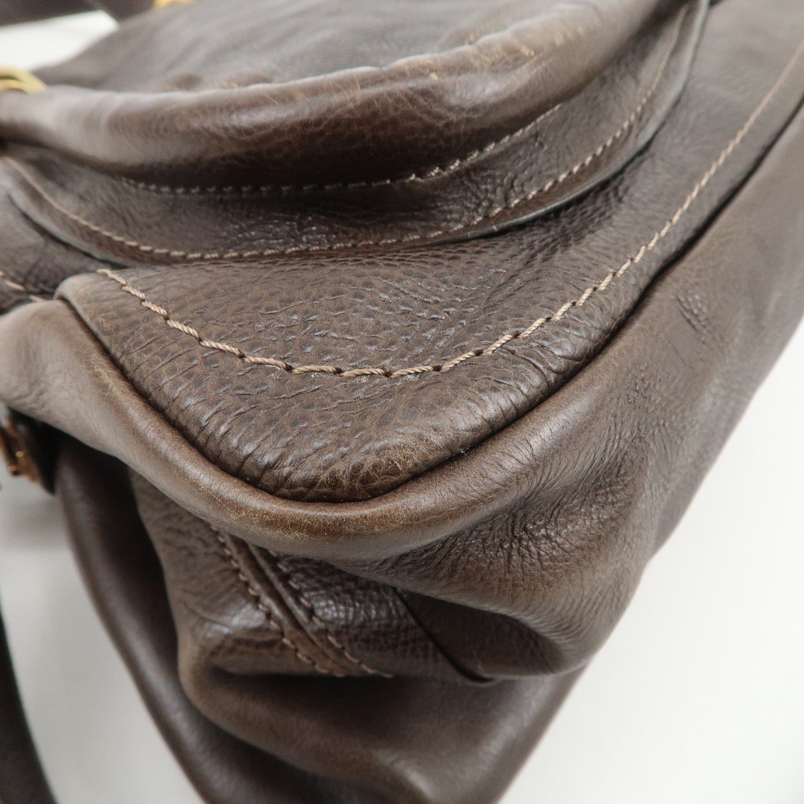 Chloe Paraty Leather 2Way Bag Hand Bag Shoulder Bag Dark Brown