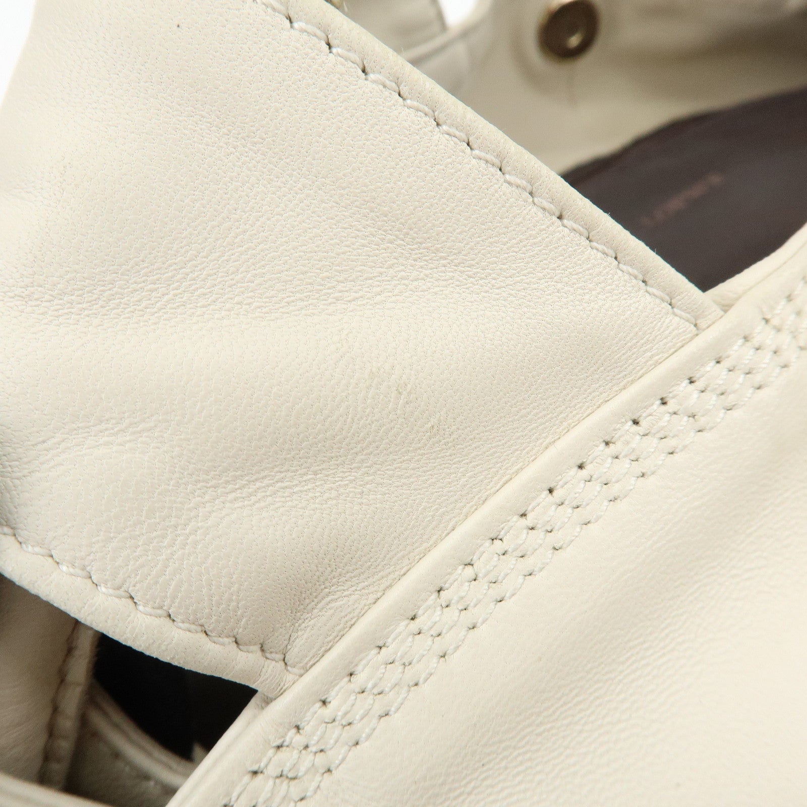 LOEWE Anagram Nappa Aire Leather Hand Bag Tote Bag Ivory
