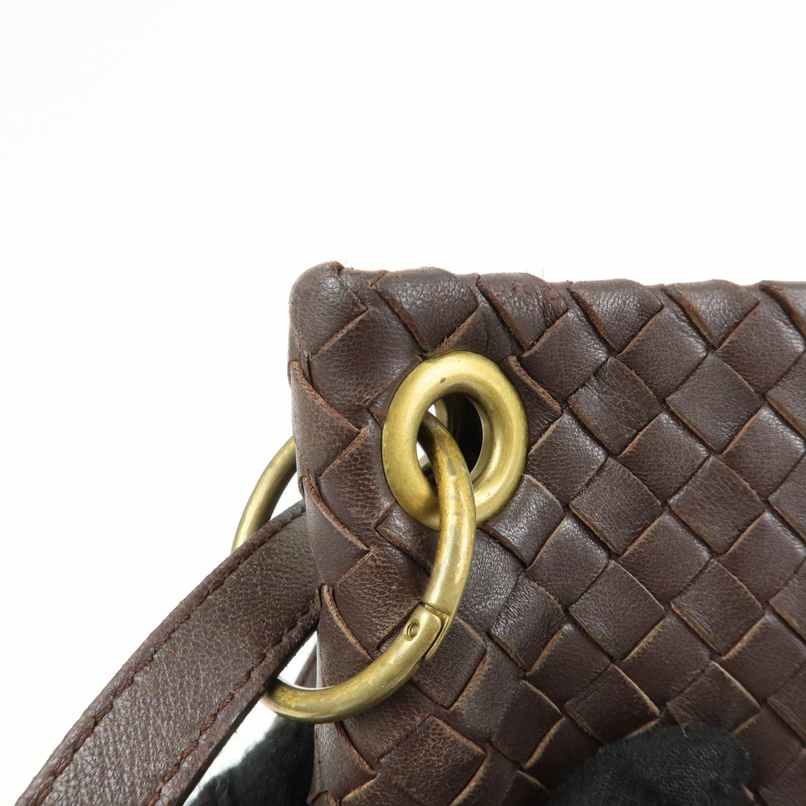 BOTTEGA VENETA Intrecciato Leather Shoulder Bag Brown 179330