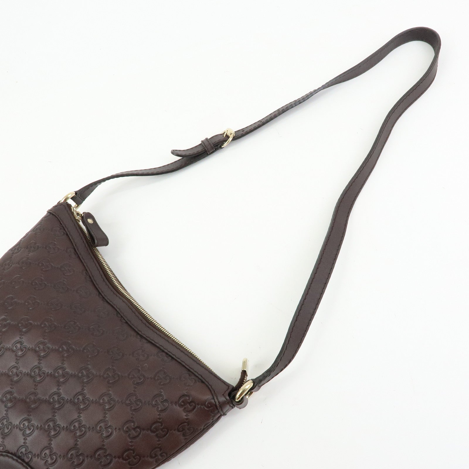 GUCCI Lovely Heart Guccissima Leather Shoulder Bag Brown 257072