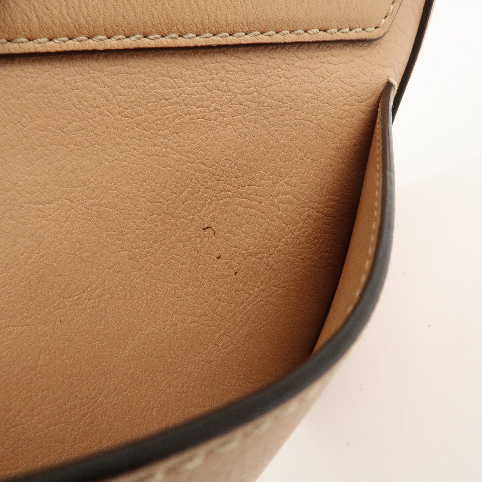 Chloe FAYE Leather Suede Hand Bag Pink Beige Gold