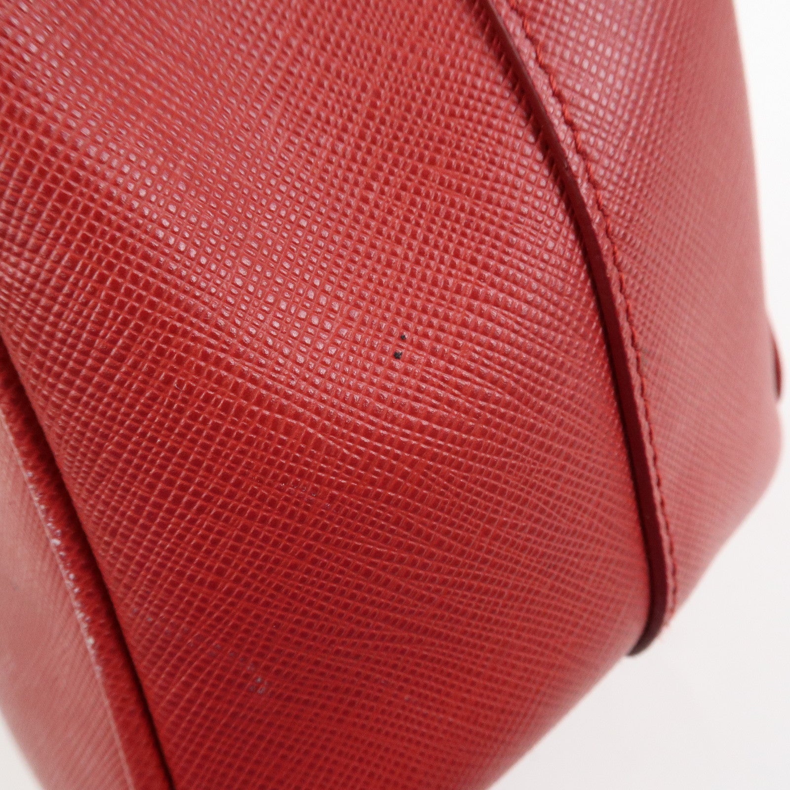 PRADA Triangle Logo Saffiano Leather Galleria 2WAY Bag Red BN1874