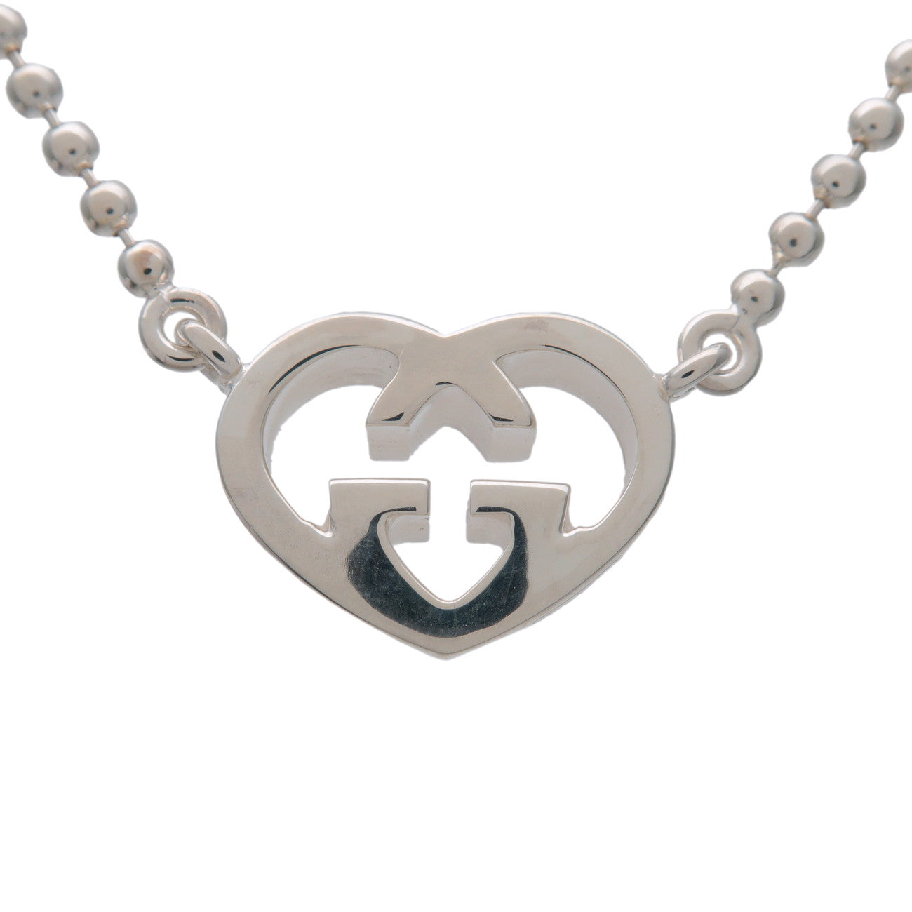 GUCCI Lovely Heart Necklace SV925 Silver 246487