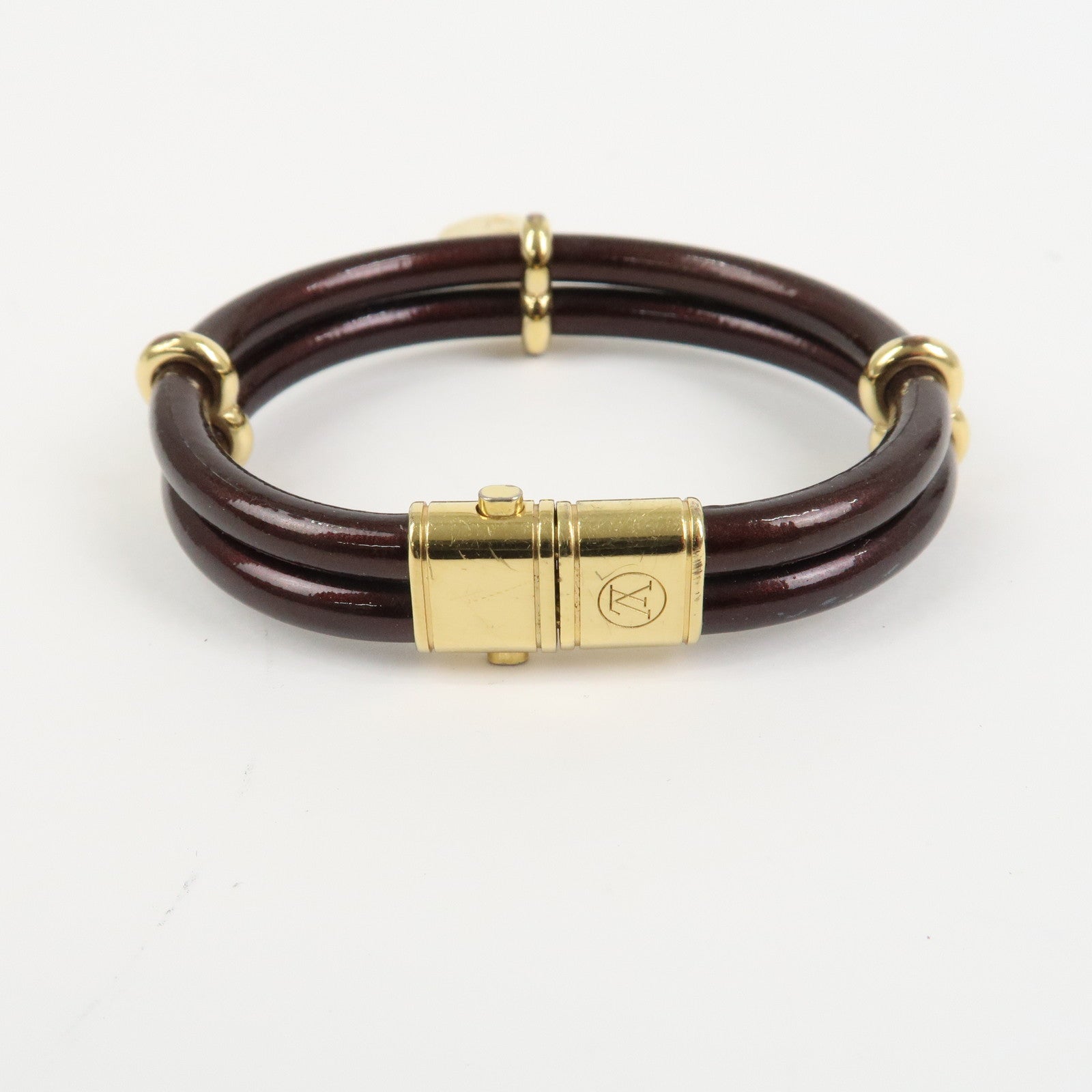 Louis Vuitton Vernis Leather Bracelet Keep It Twice Amarante