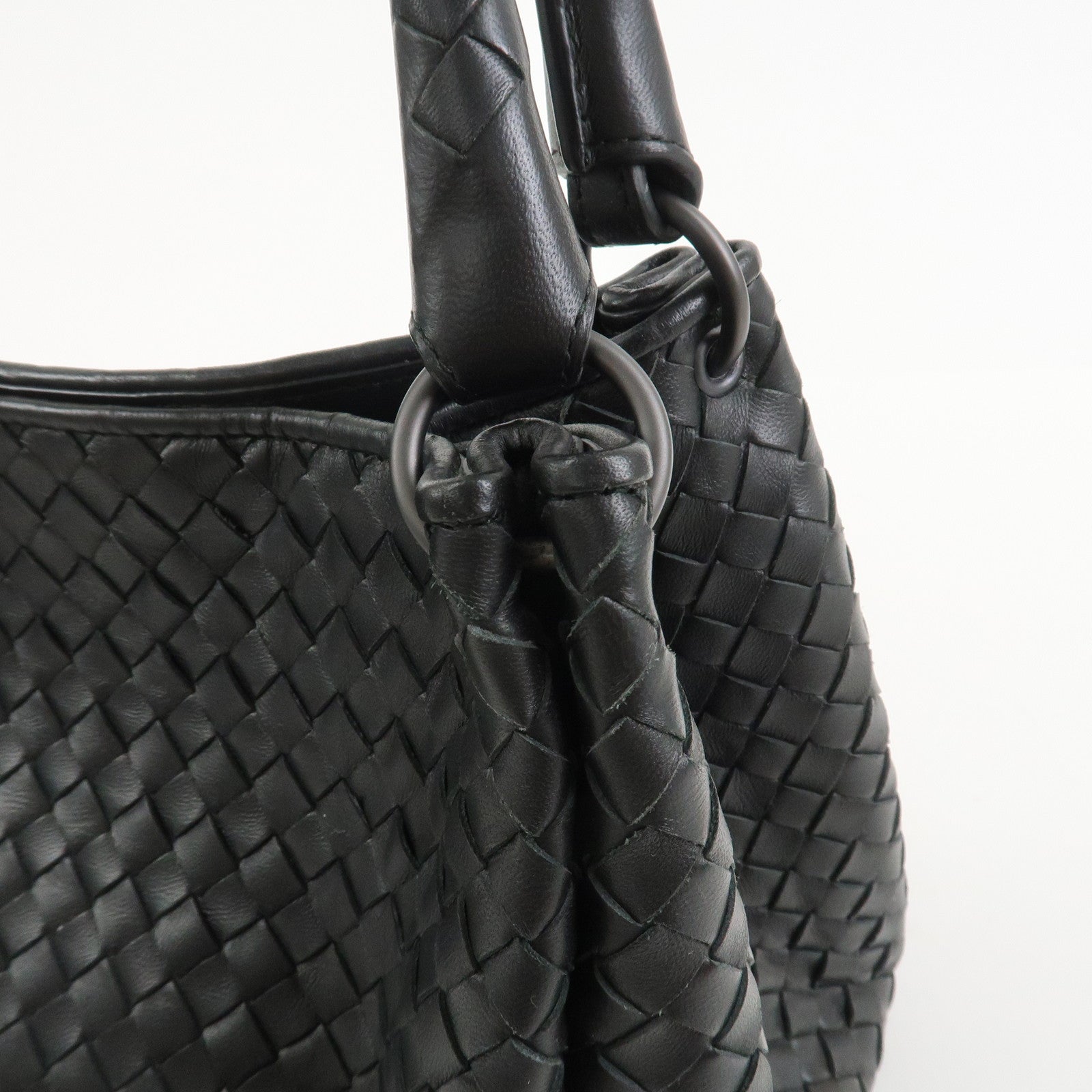 BOTTEGA VENETA Intrecciato Leather Tote Bag Hand Bag Black