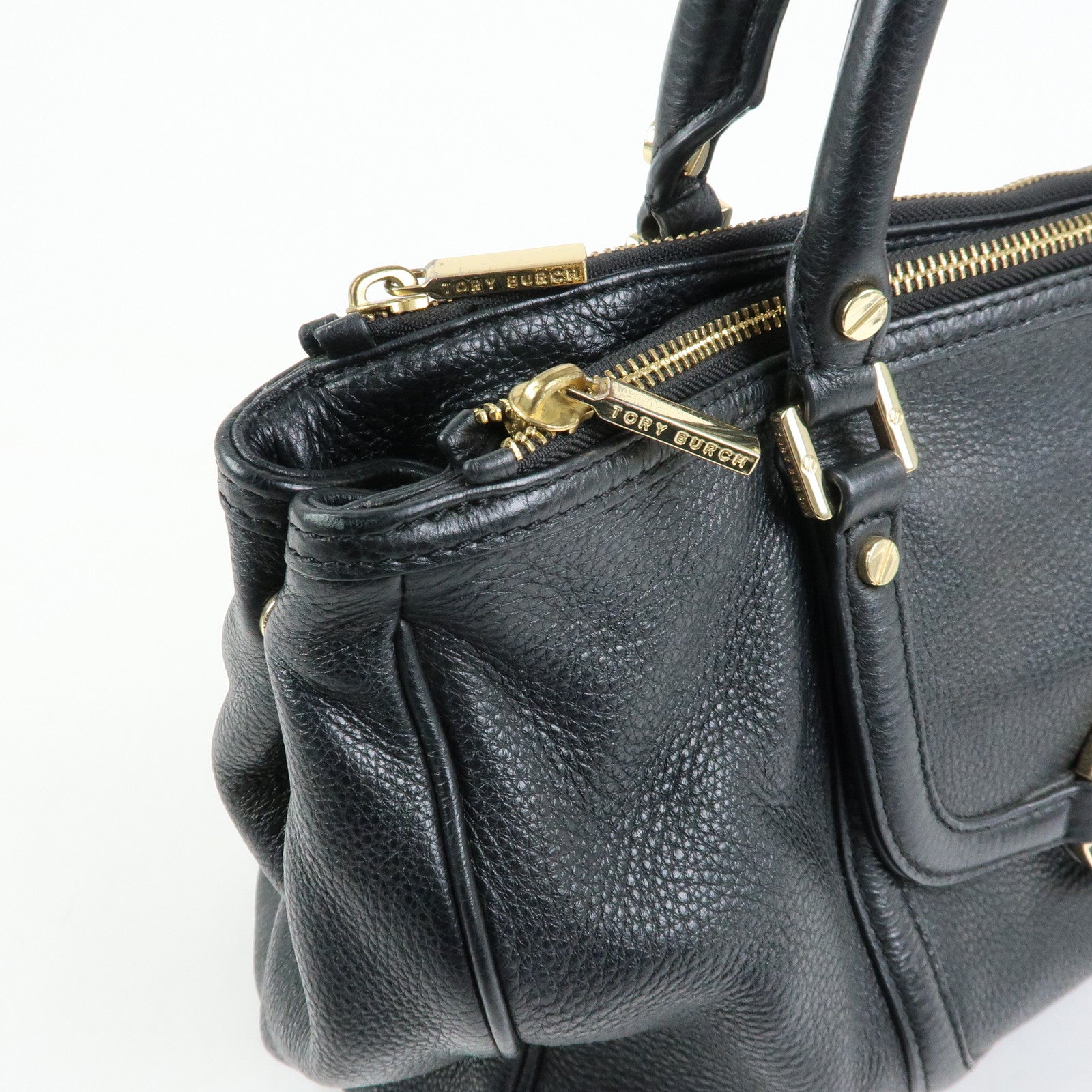 TORY BURCH Amanda Leather 2Way Bag Hand Bag Shoulder Bag Black
