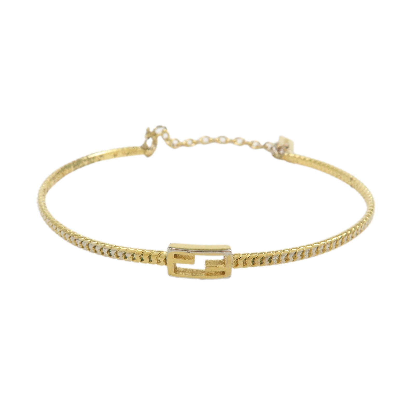FENDI Metal FF Baguette Bracelet Gold 8AG988