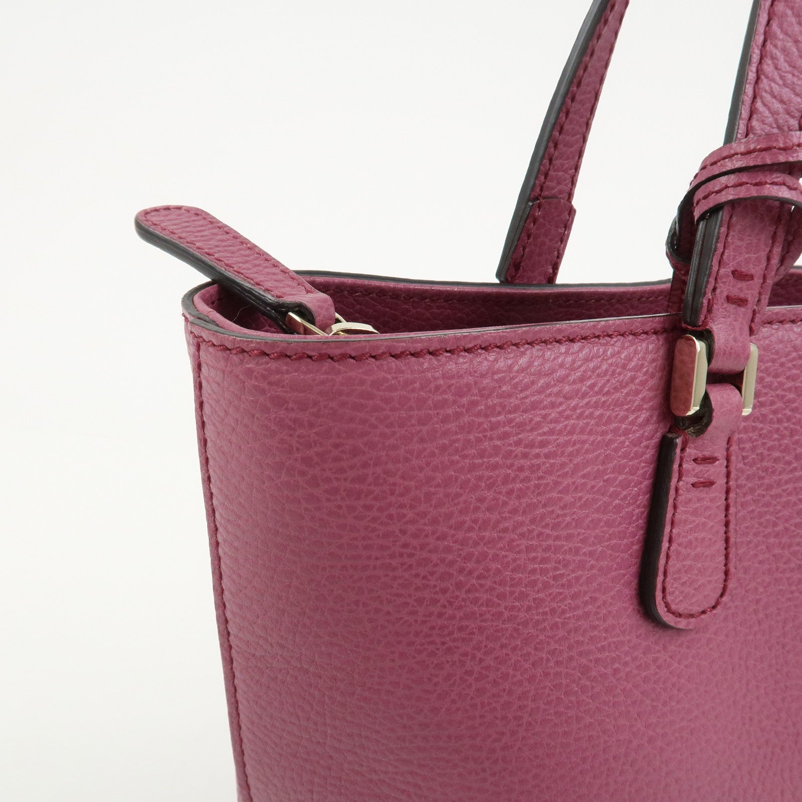 GUCCI Interlocking G Leather Tote Bag Shoulder Bag Purple 388561