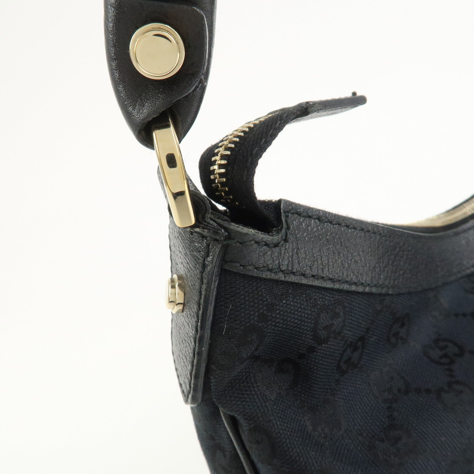 GUCCI Abbey GG Monogram Front Pocket Shoulder Bag Black 153025