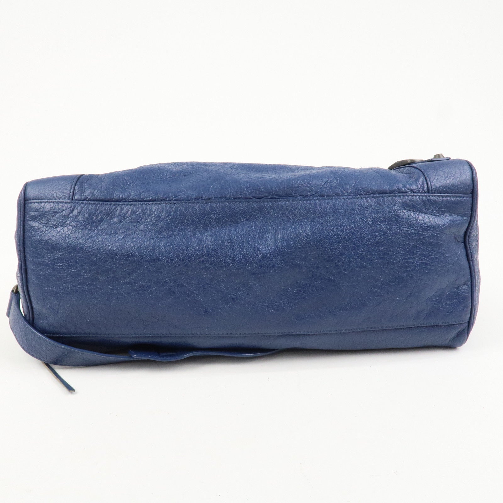 BALENCIAGA Leather The Twiggy 2WAY Bag Hand Bag Blue 409334