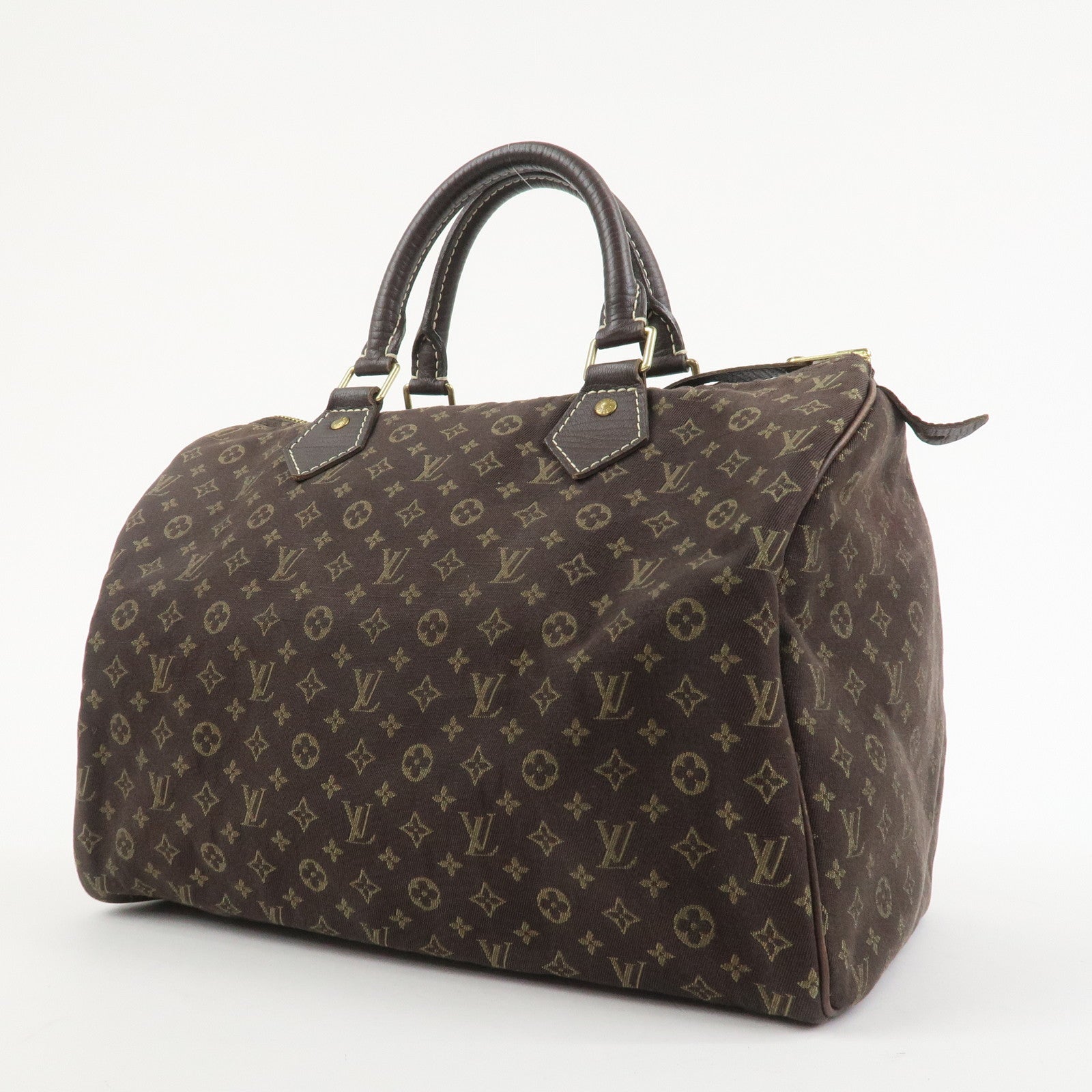 Louis Vuitton Monogram Mini Lin Speedy 30 Boston Bag Ebene M95224