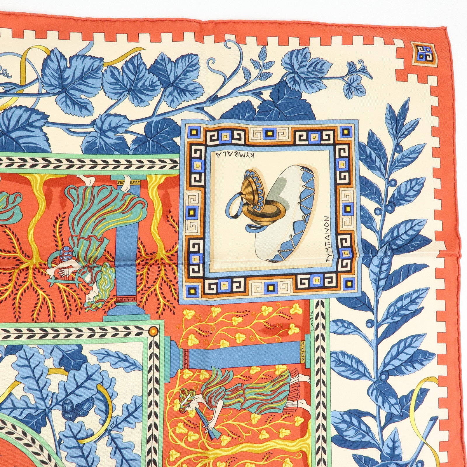 HERMES Carre 90 Silk 100% Scarf MUSIQUE DES DIEUX Multicolor
