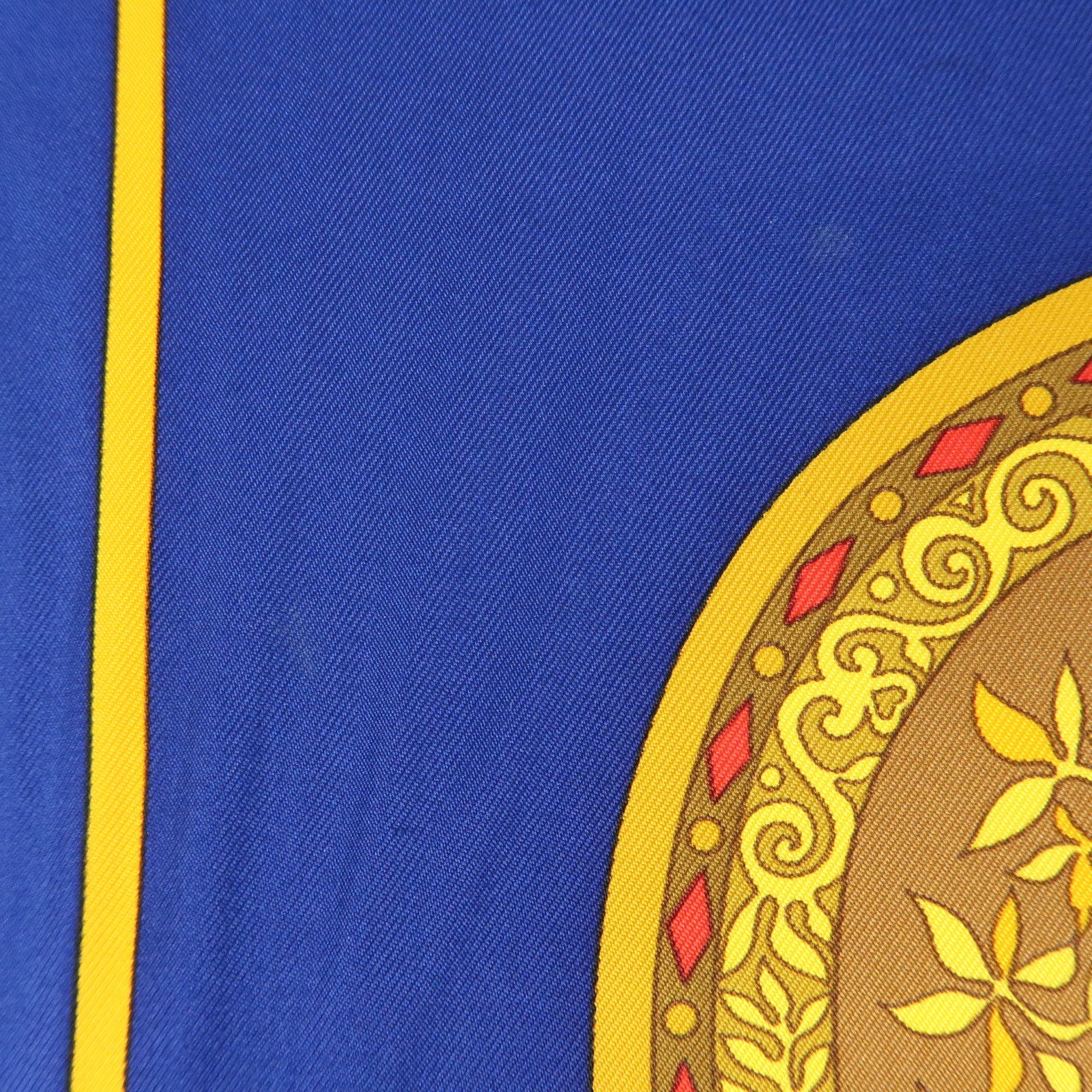 HERMES Carre 90 Silk 100% Scarf IN SALZBURG Blue Gold