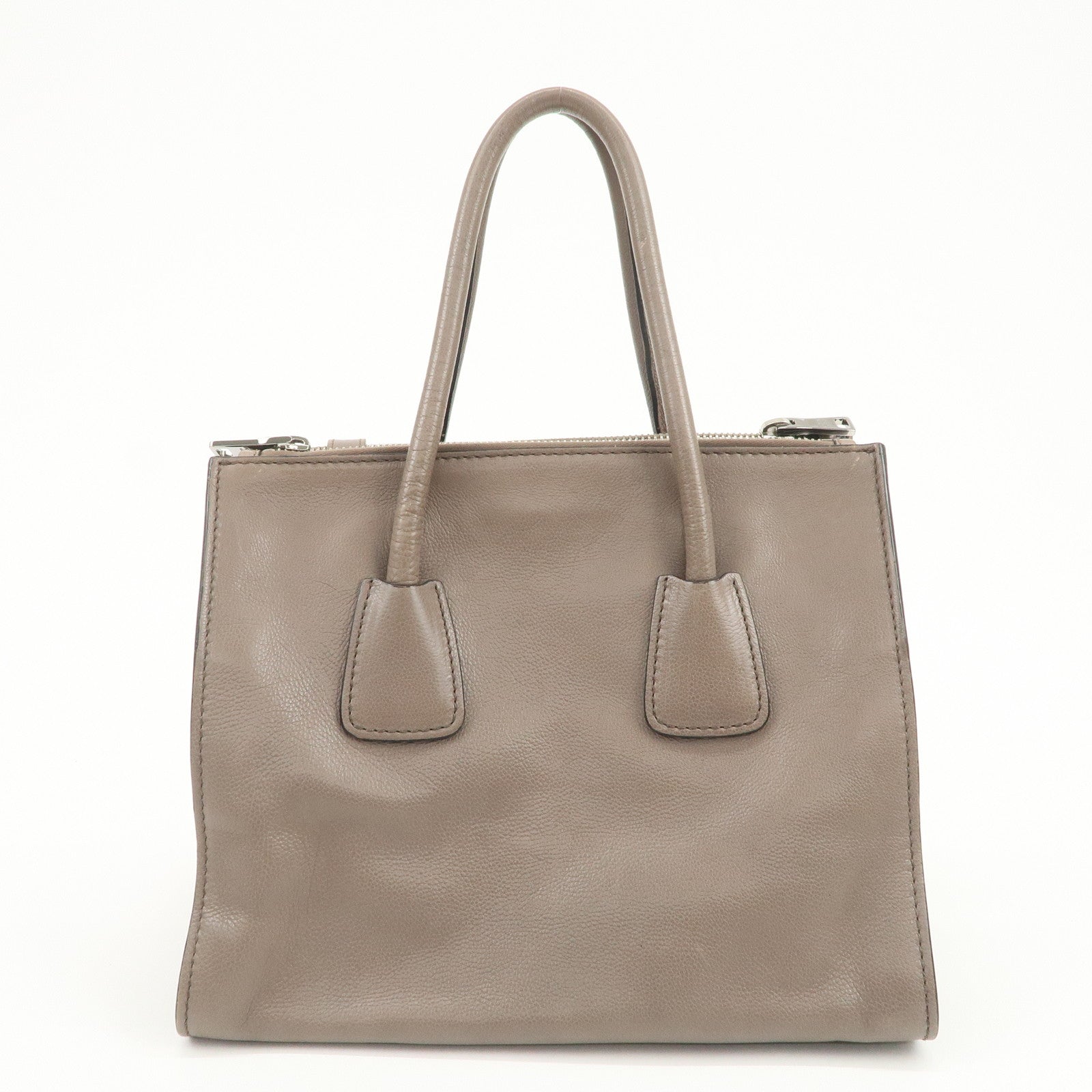 PRADA Triangle Logo 2Way Bag Hand Bag Shoulder Bag Gray BN2619