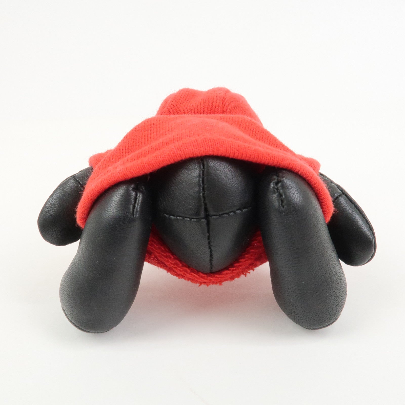 BURBERRY Thomas Bear Leather Bag Charm Key Holder Black Red