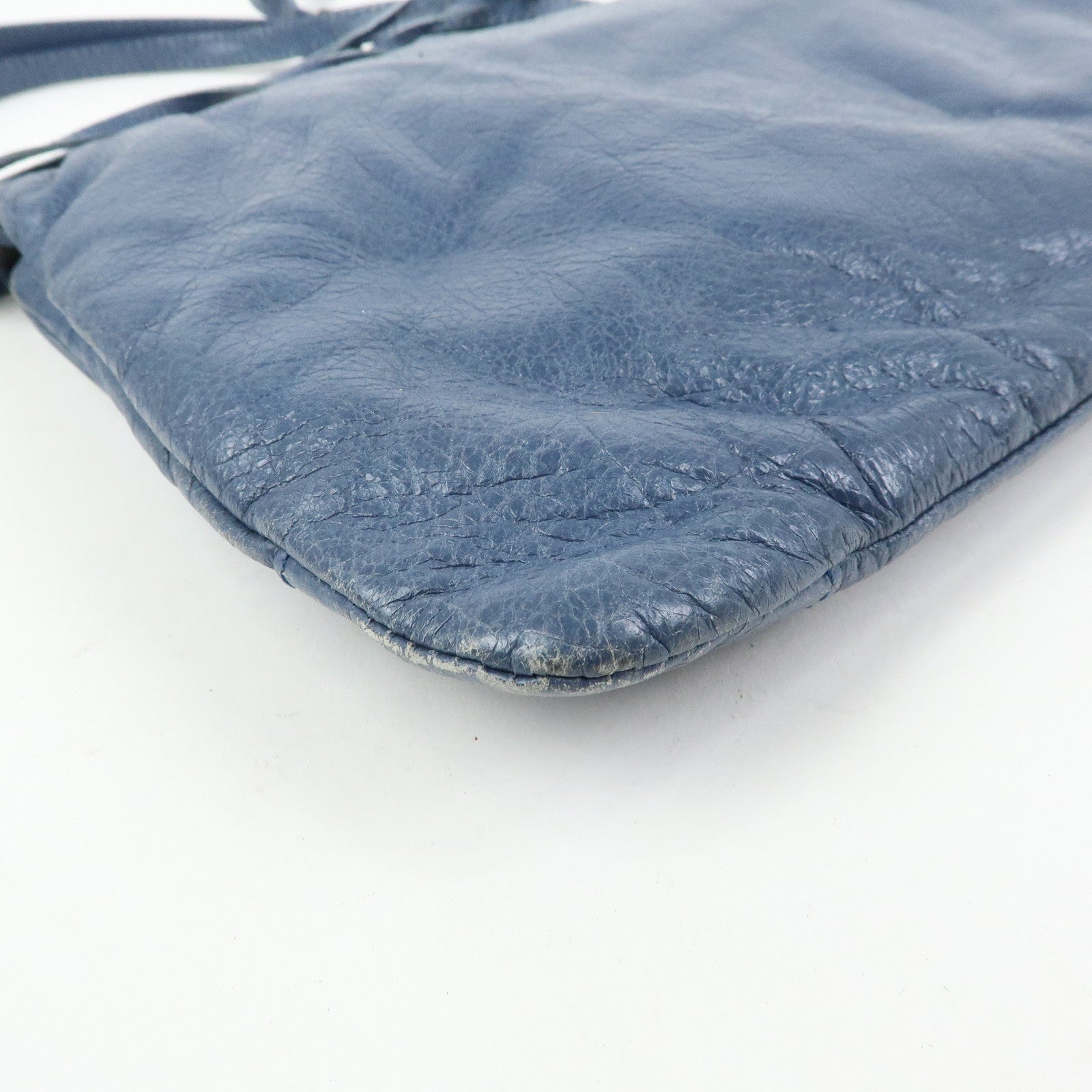 BALENCIAGA Classic Envelope Leather 2Way Shoulder Bag Blue 319376