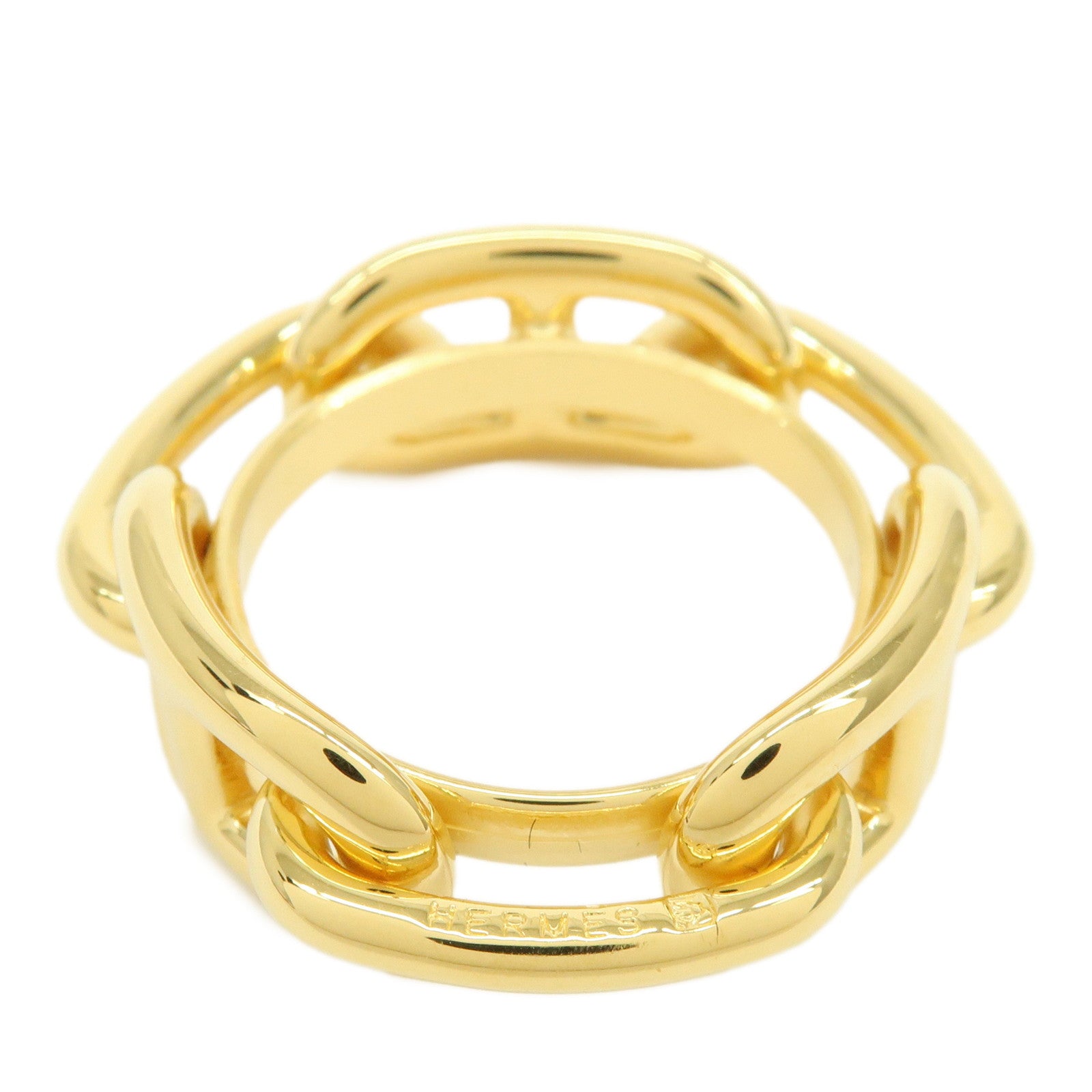 HERMES Scarf Ring 90 Legato Chaine d'Ancre Enchainee Gold