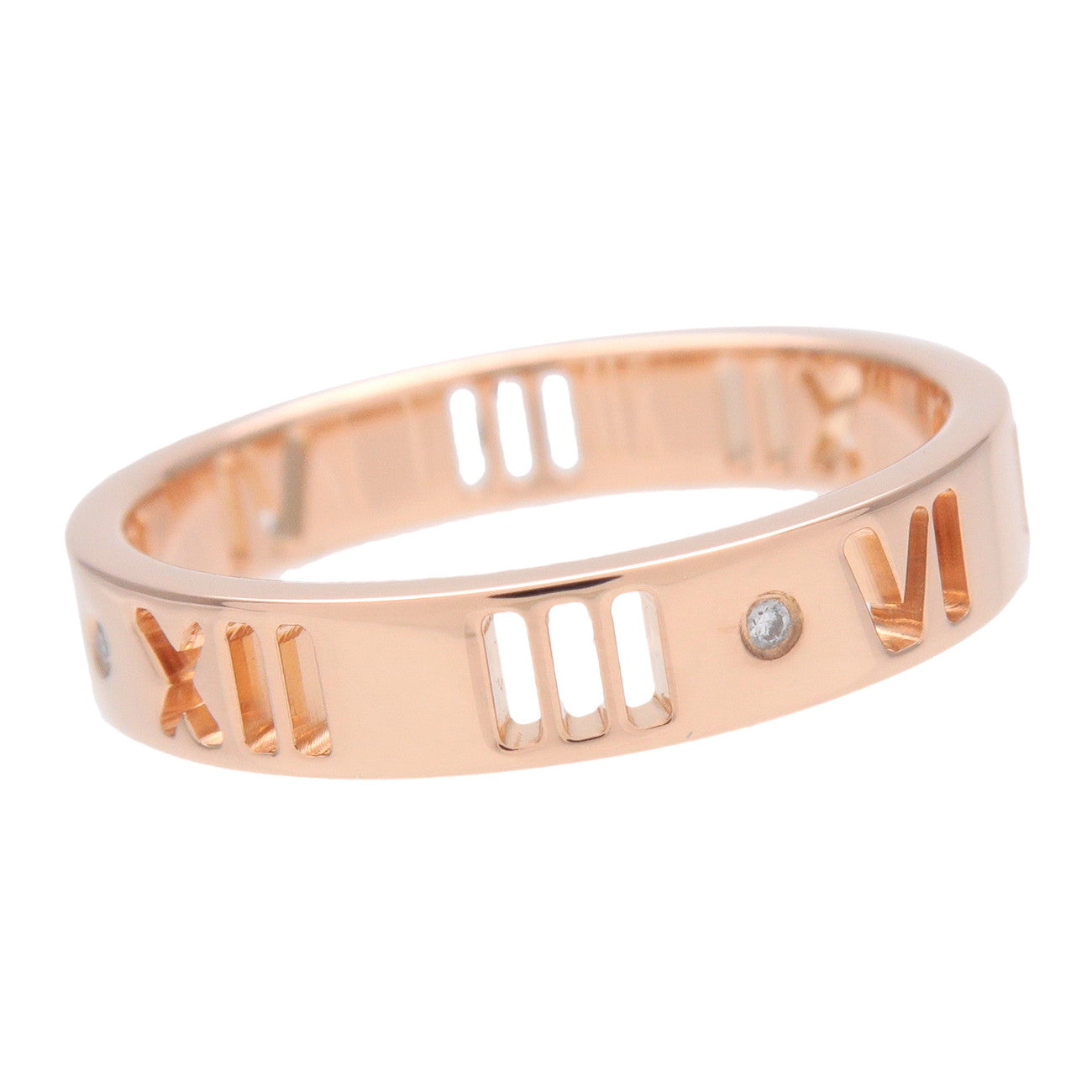 Tiffany & Co Pierced Atlas 4P Diamond Ring K18 Rose Gold US6 EU51.5