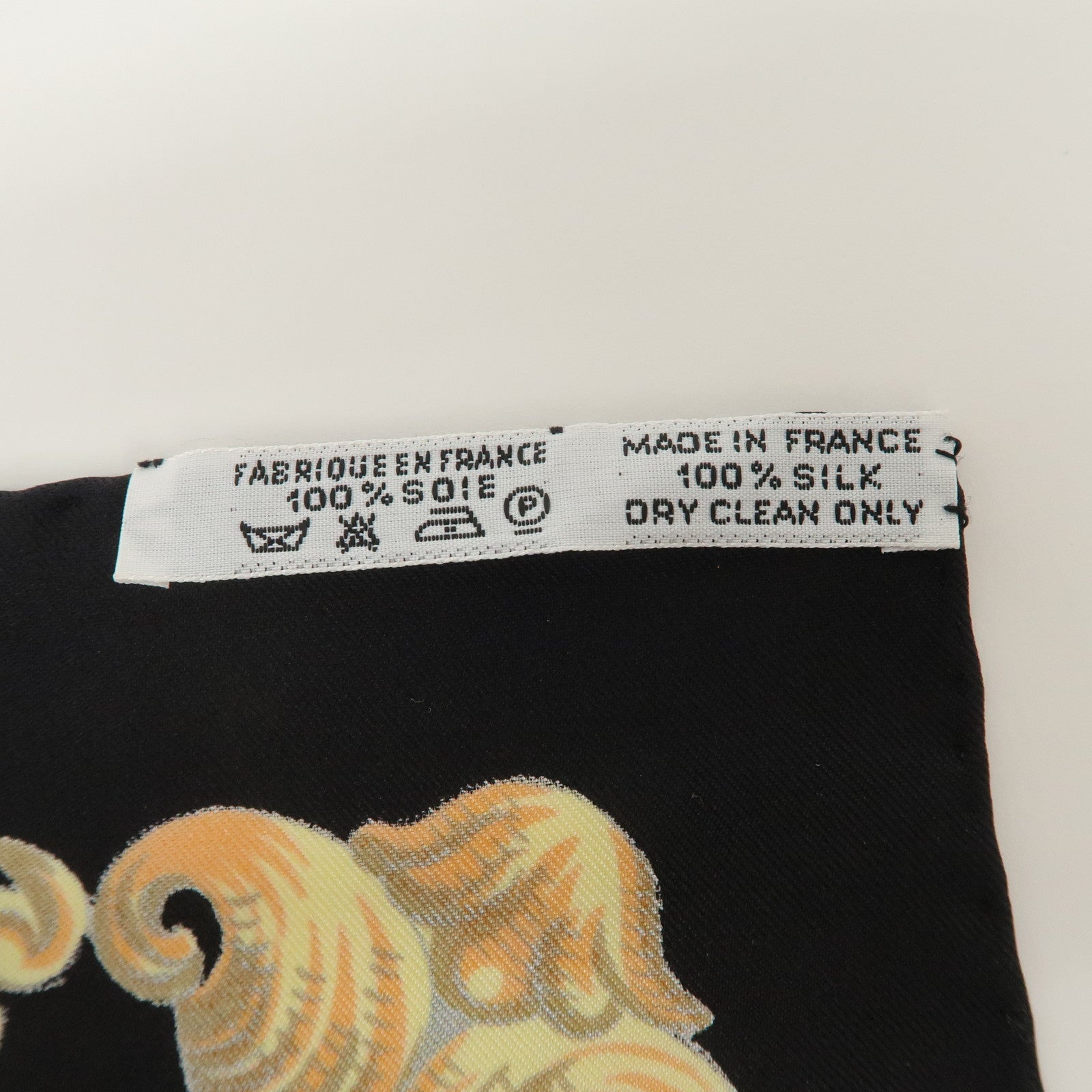 HERMES Carre 90 Silk 100% Scarf LVDOVICVS MAGNVS Black Yellow