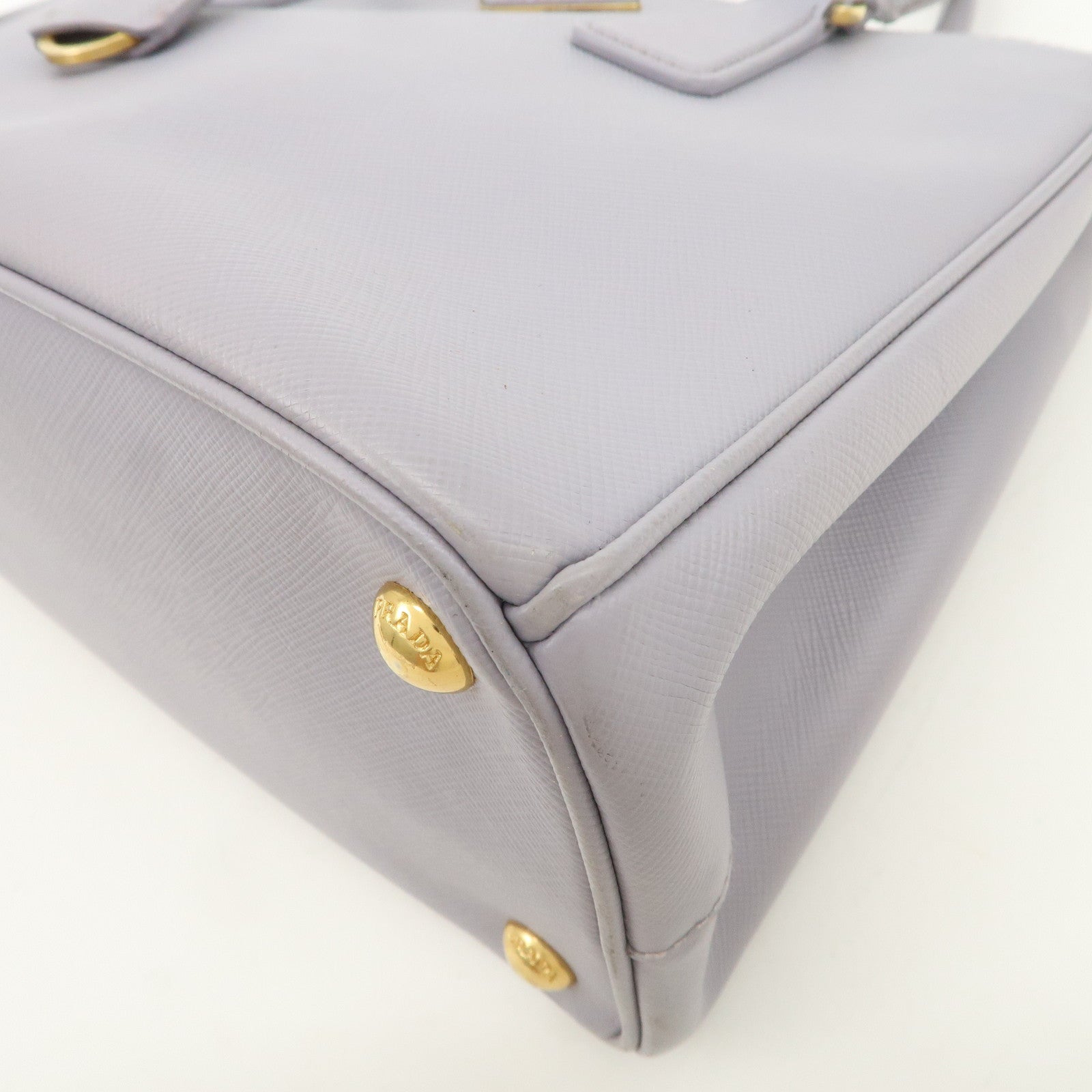PRADA Traingle Logo Galleria 2Way Shoulder Hand Bag Lavender 1BA863