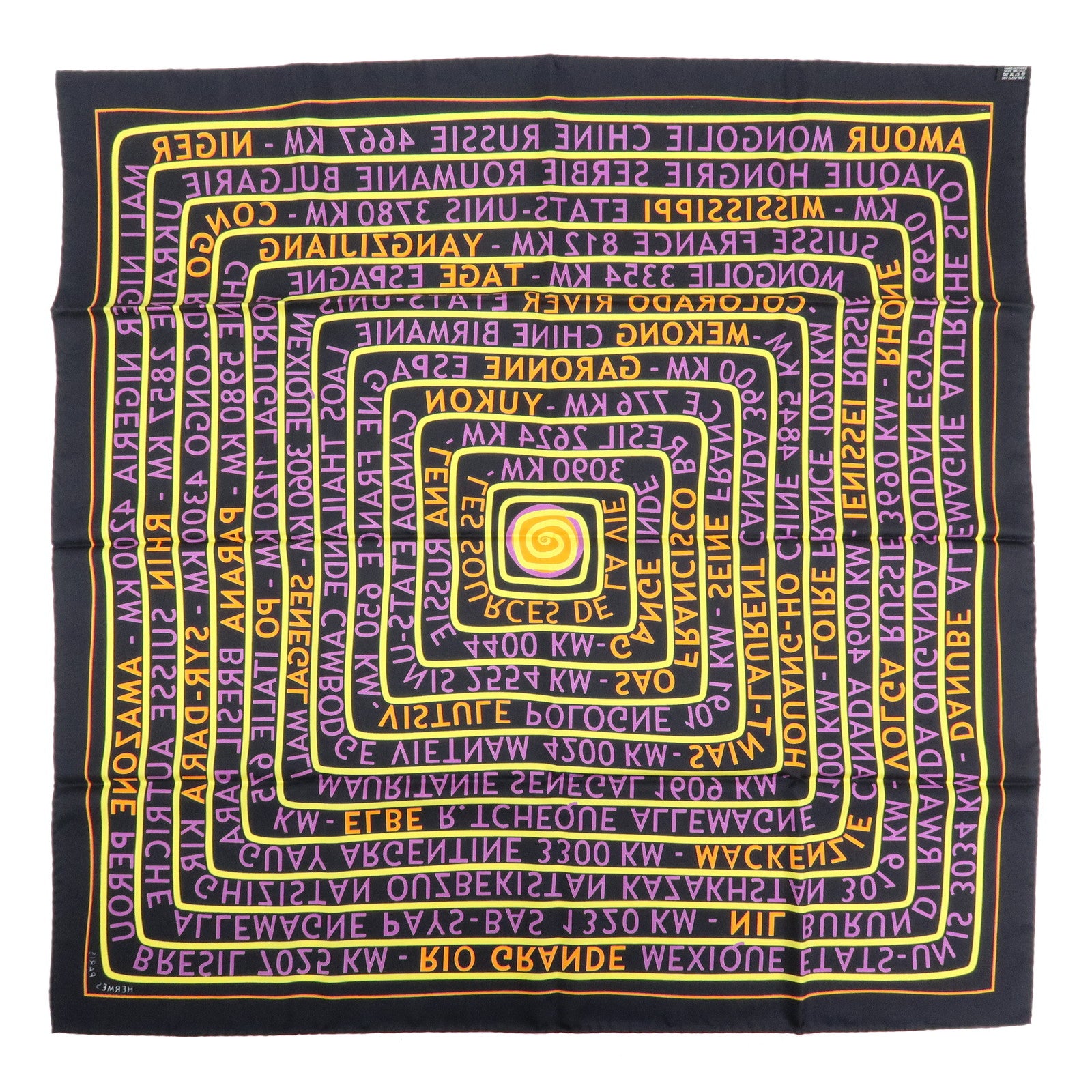 HERMES Carre 90 Silk 100% Scarf  LES SOURCES DE LA VIE