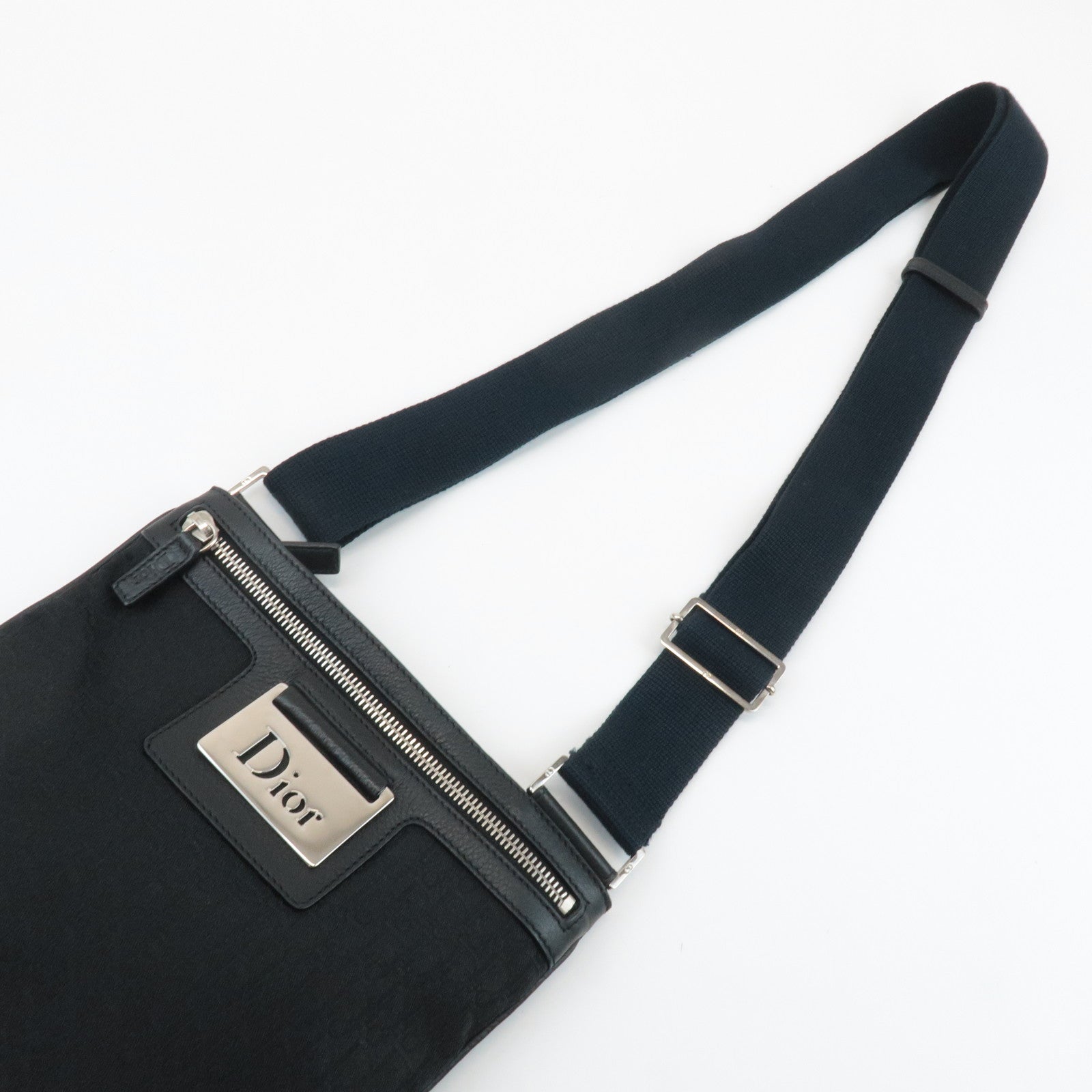 Christian Dior Trotter Street Chic Leather Canvas Shoulder Bag Used