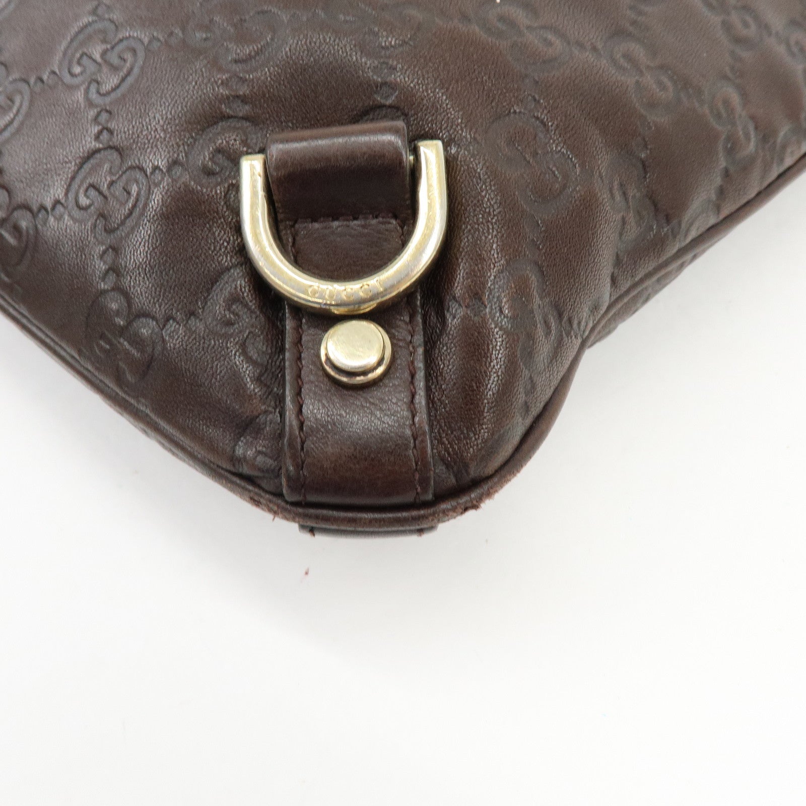 GUCCI Abbey Leather Shoulder Bag Crossbody Bag Brown 131326