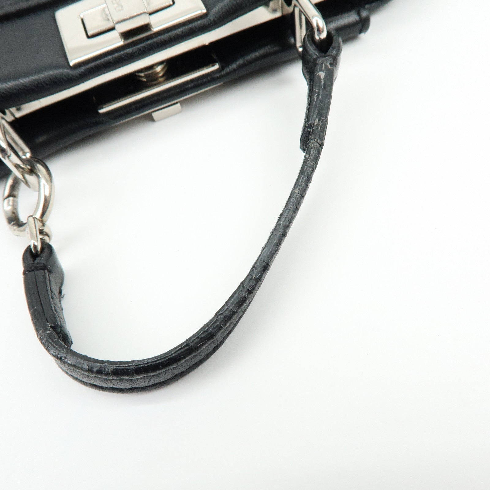 FENDI Micro Peekaboo Leather Flower Motif 2Way Shoulder Bag 8M0355