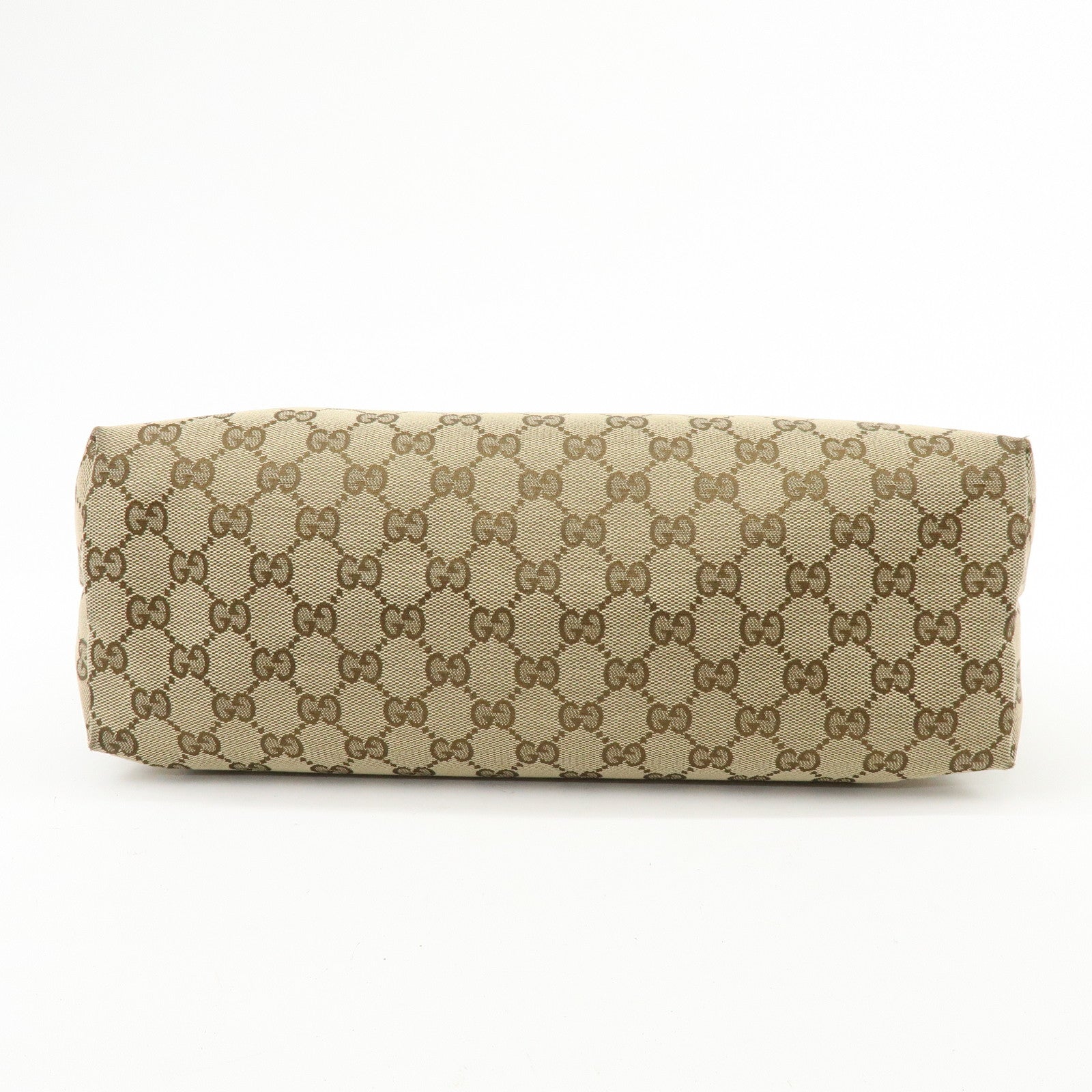 GUCCI Sherry GG Canvas Leather Shoulder Bag Beige Brown 189751