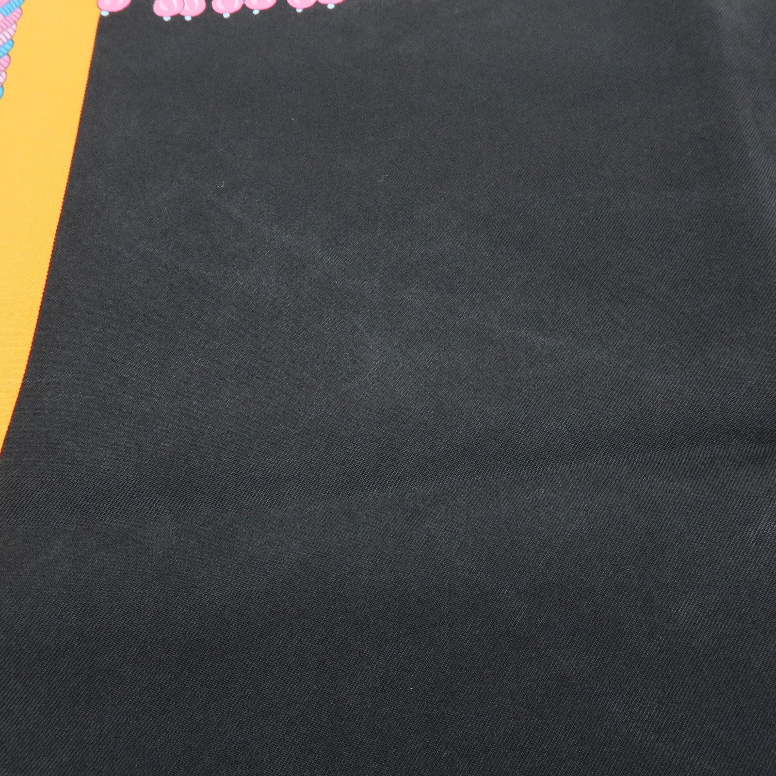 HERMES Carre 90 Silk 100% Scarf COUPE DE GALA Black Orange Blue