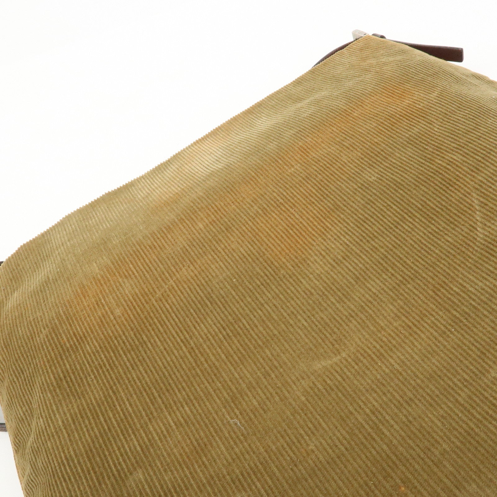 FENDI Corduroy Leather Shoulder Bag Brown 26733