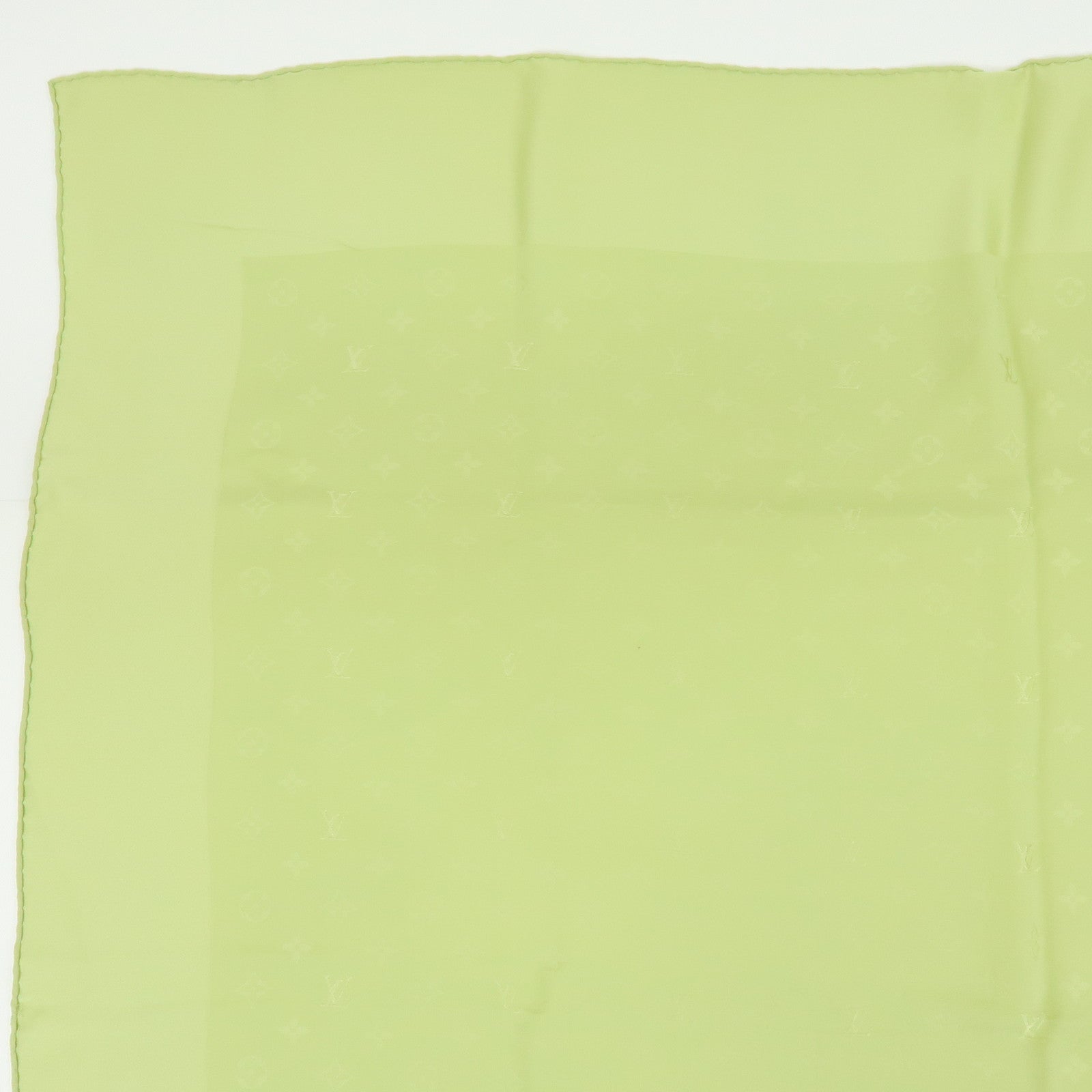 Louis Vuitton Monogram Shine Silk 100% Scarf Shawl Light Green
