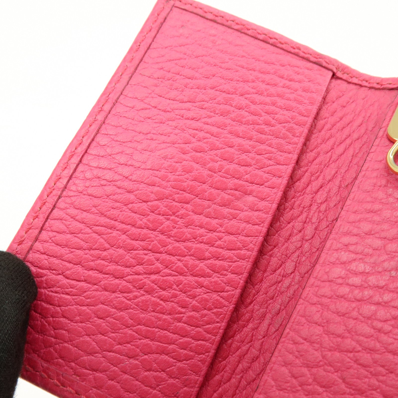 GUCCI GG Marmont Leather 6 Rings Key Case Key Holder Pink 456118