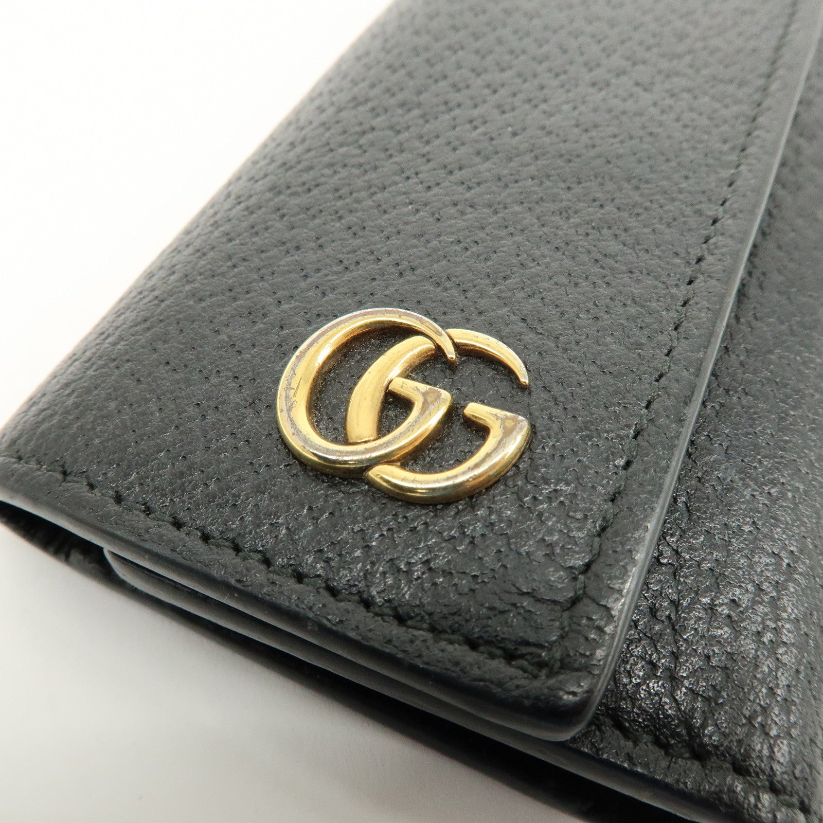 GUCCI GG Marmont Leather 6 Rings Key Case Key Holder Black 435305