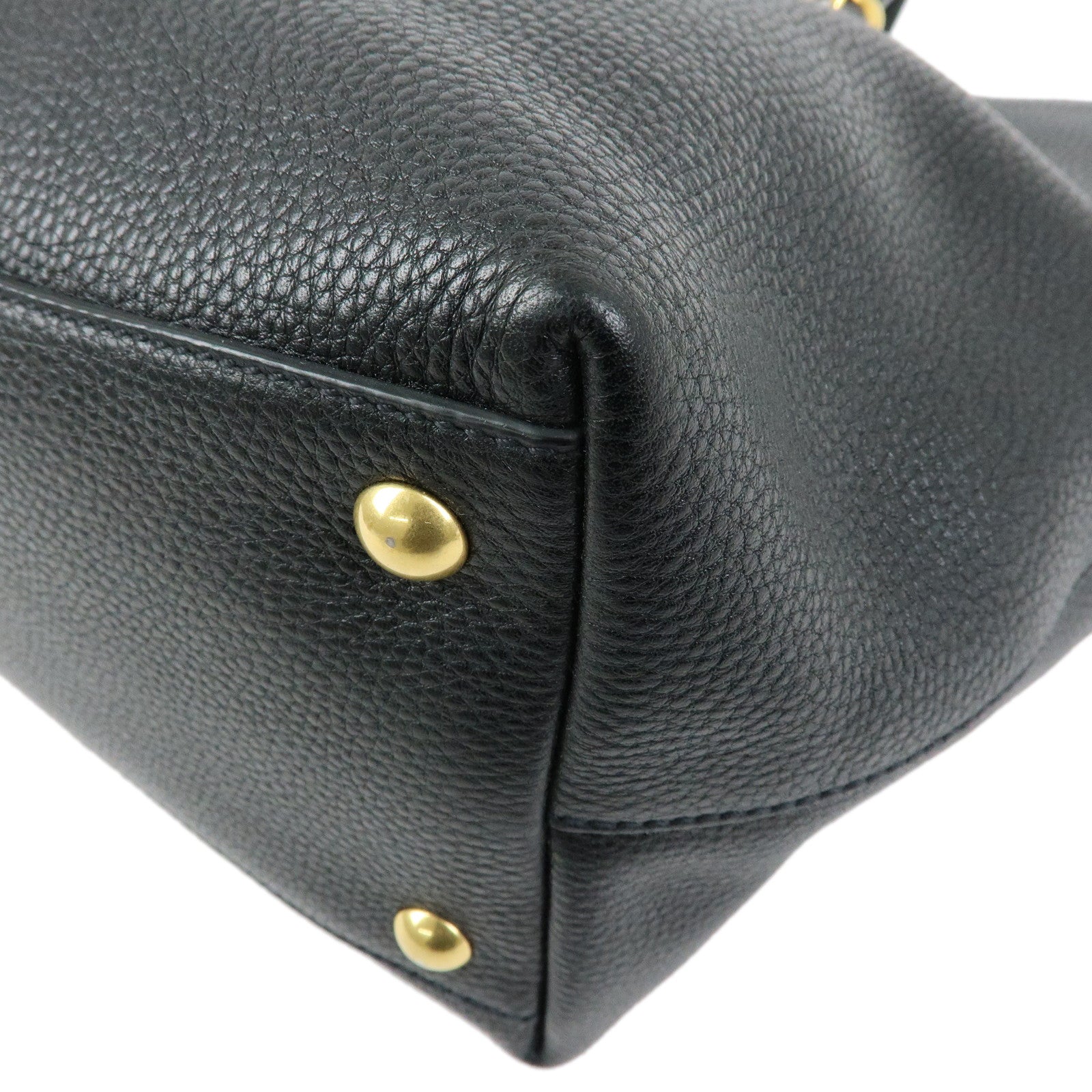 MIU MIU Madras Leather 2Way Bag Hand Bag Shoulder Bag Black