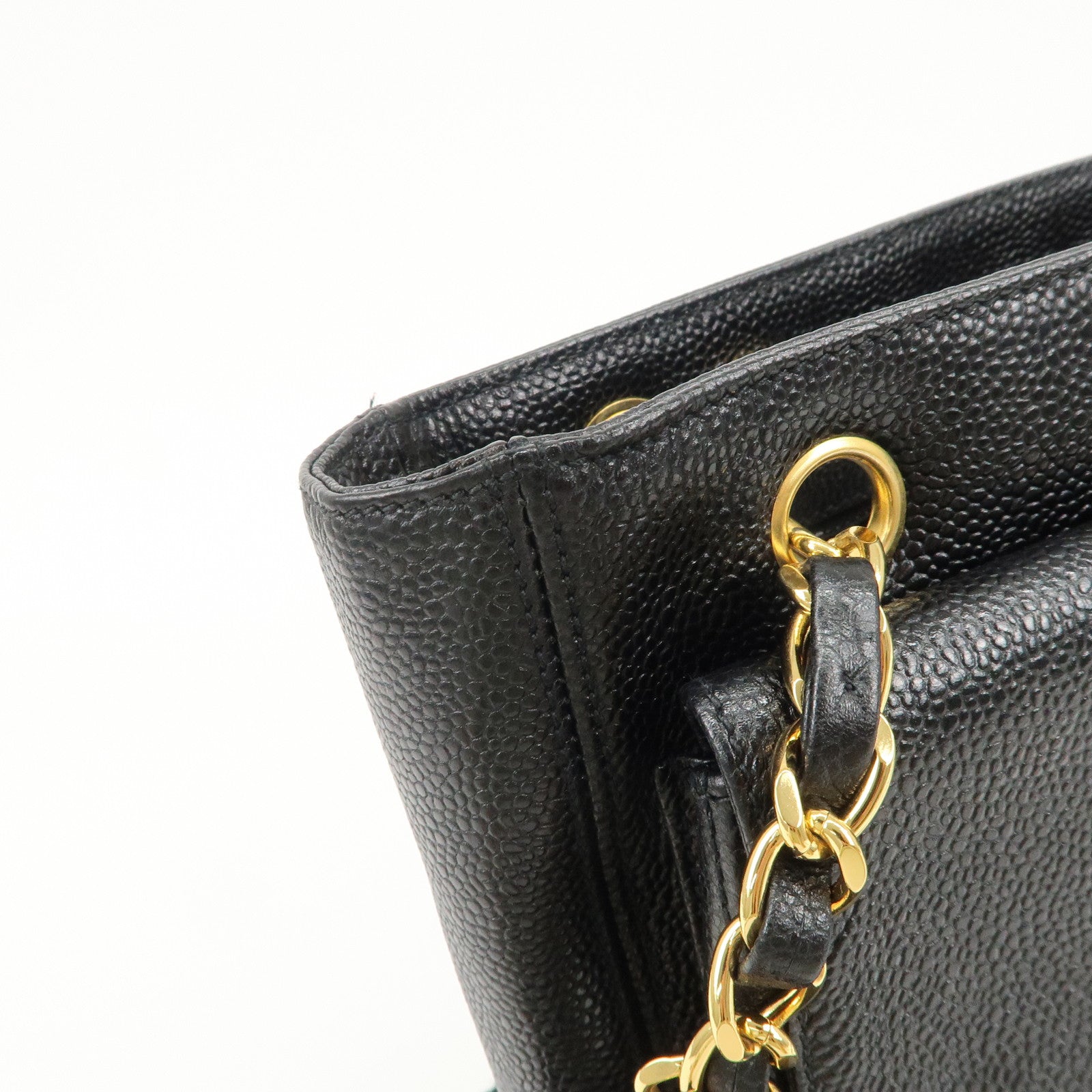 CHANEL COCO Mark Caviarskin Chain Tote Bag Black